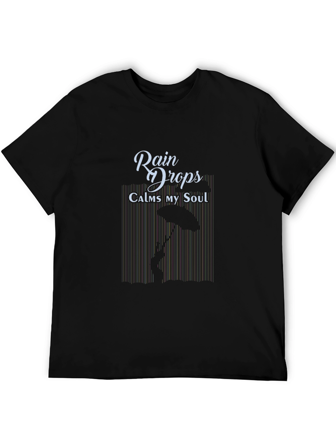 Rain Drops Calms My Soul Black T-Shirt