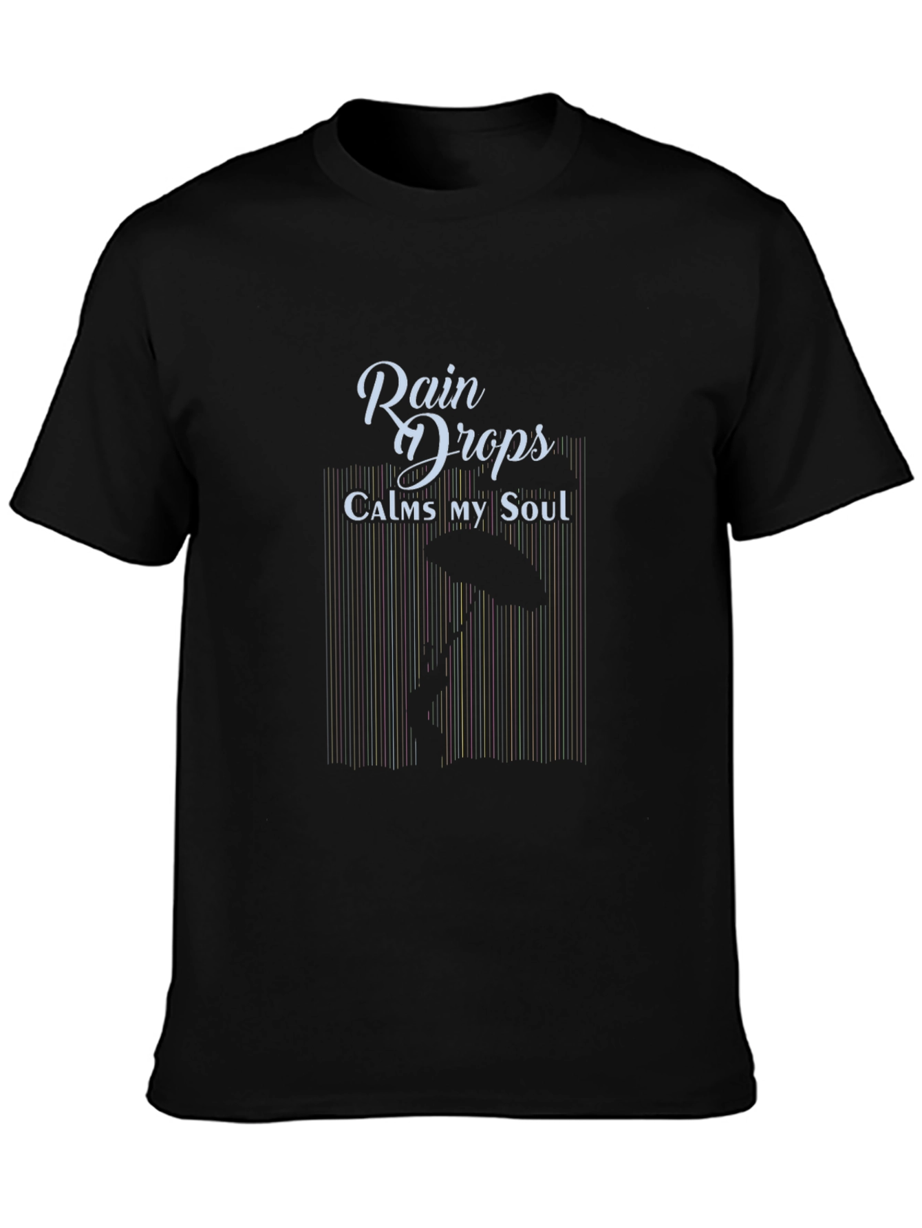 Rain Drops Calms My Soul Black T-Shirt