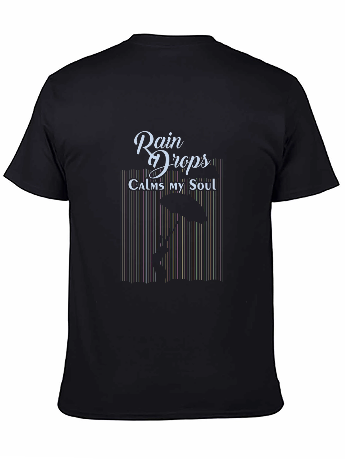 Rain Drops Calms My Soul Black T-Shirt
