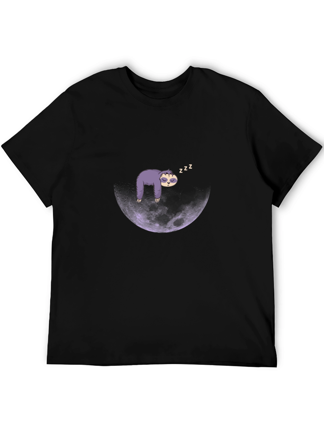 Sloth Moon Sleep T-Shirt - Mens Black Graphic Tee