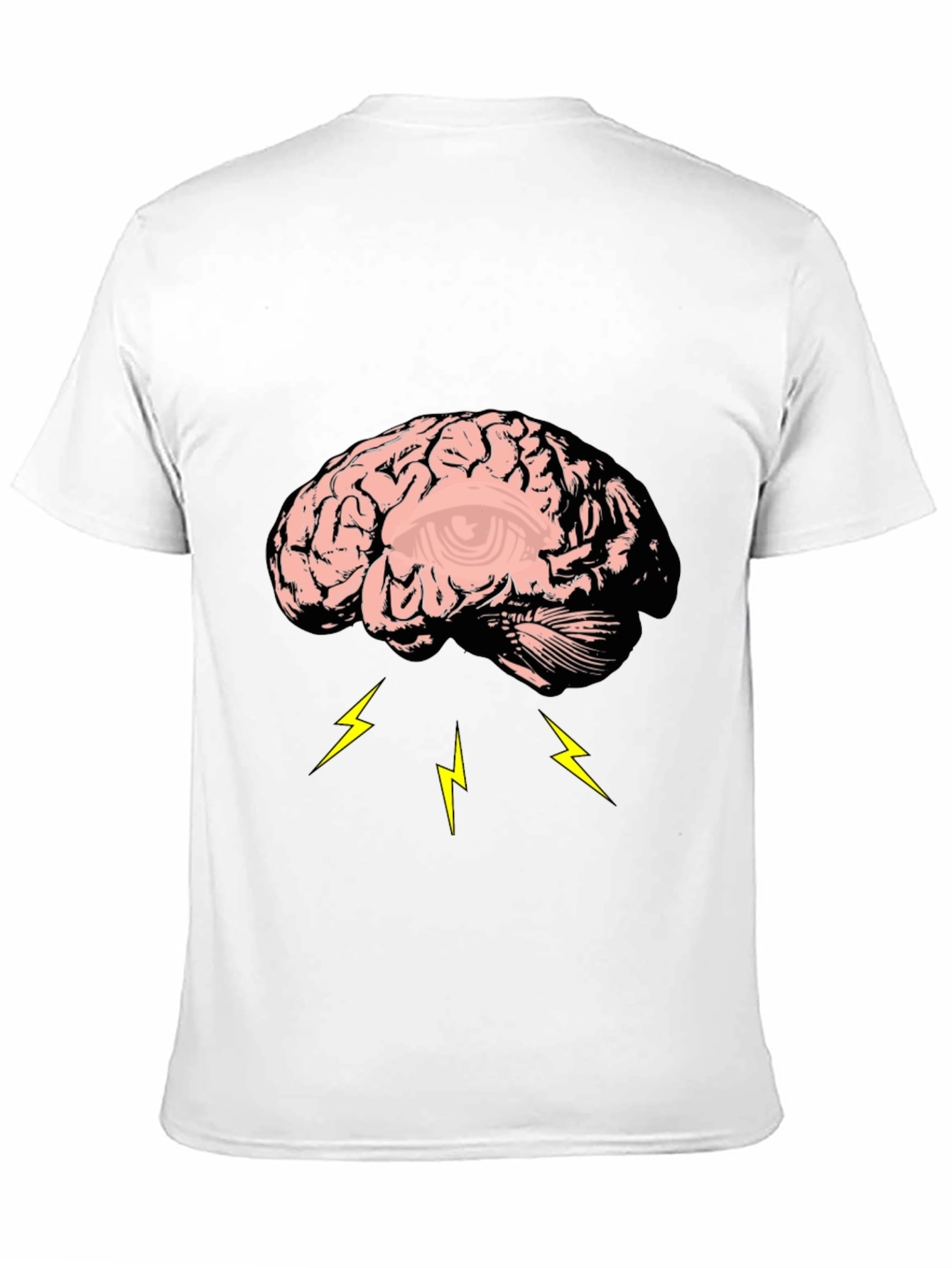 Brain Lightning Graphic Tee - Black Cotton T-Shirt