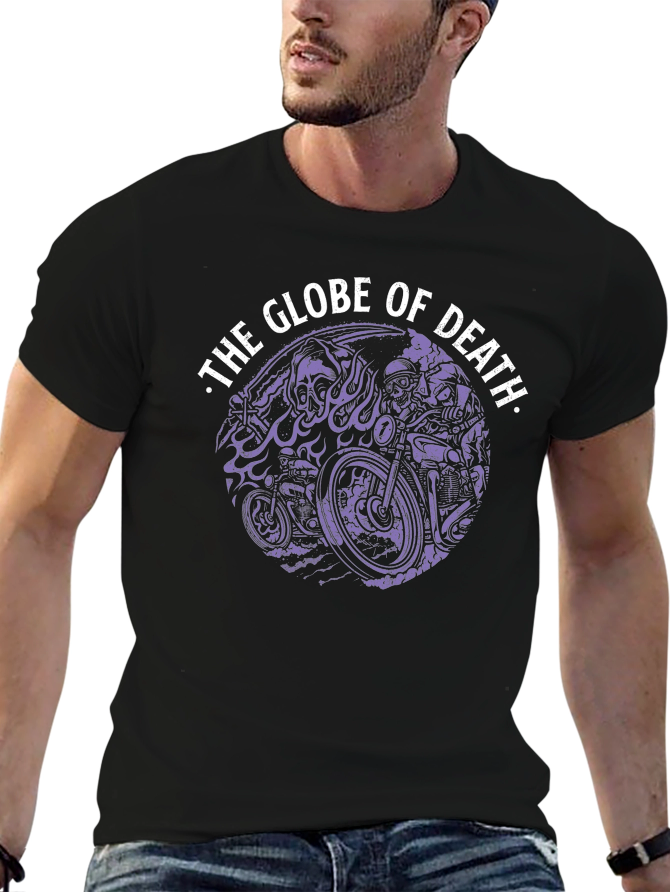 Globe of Death Graphic Tee - Black Cotton Blend