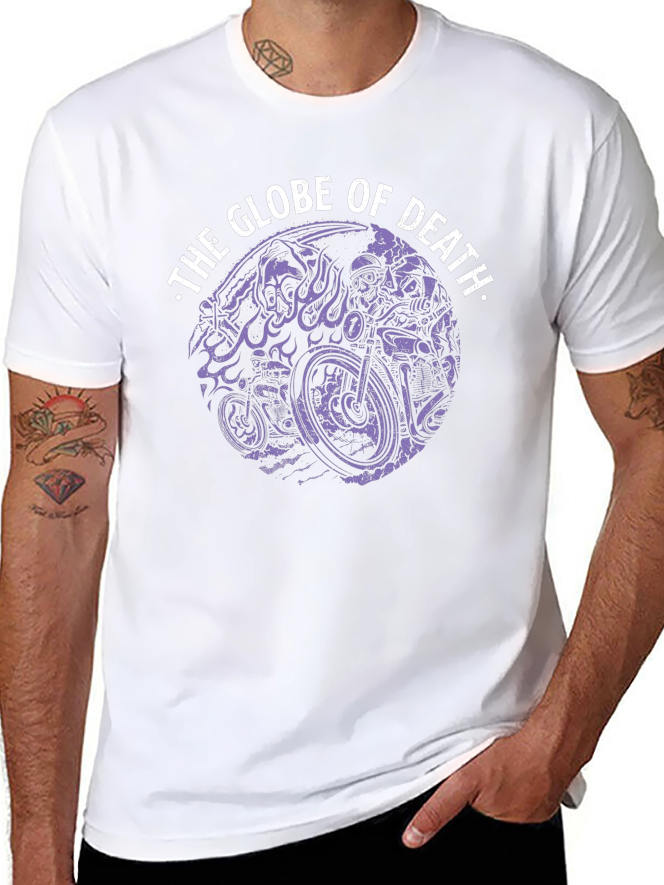 Globe of Death Graphic Tee - Black Cotton Blend