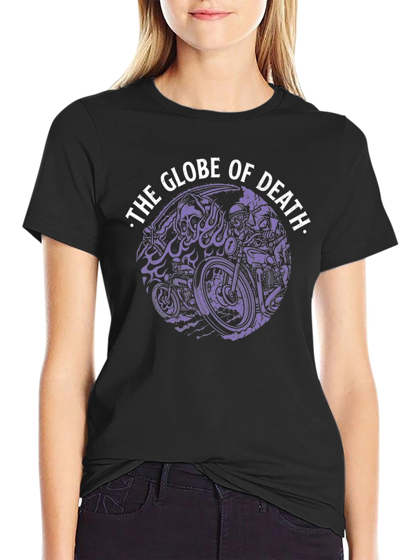 Globe of Death Graphic Tee - Black Cotton Blend