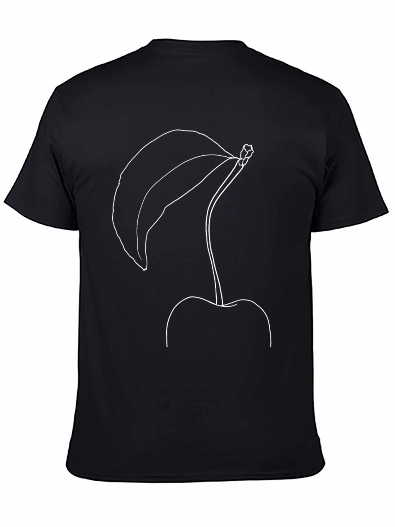 Minimalist Cherry Graphic Tee - Black