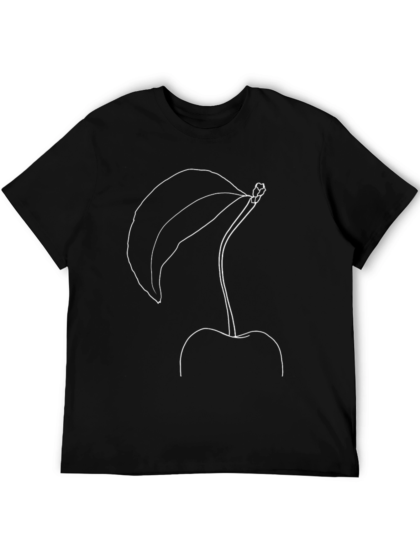 Minimalist Cherry Graphic Tee - Black