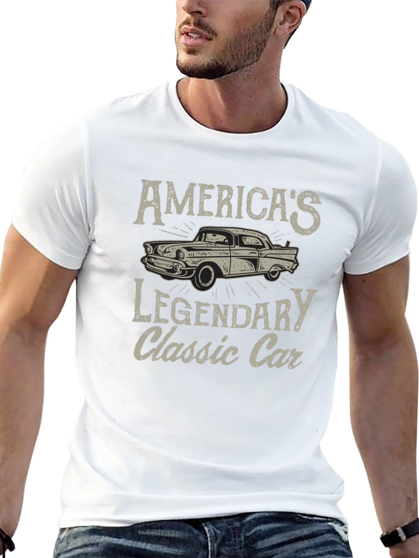 Americas Legendary Classic Car Graphic T-Shirt
