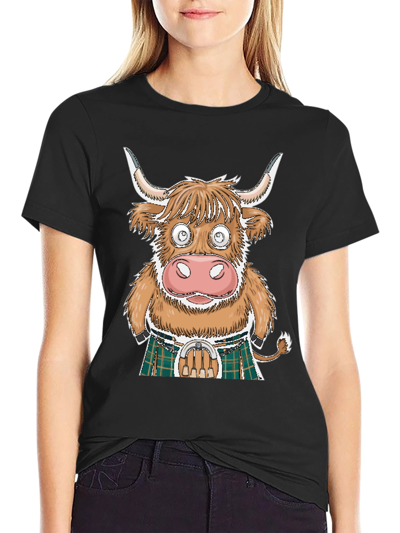 Funny Highland Cow in Kilt T-Shirt