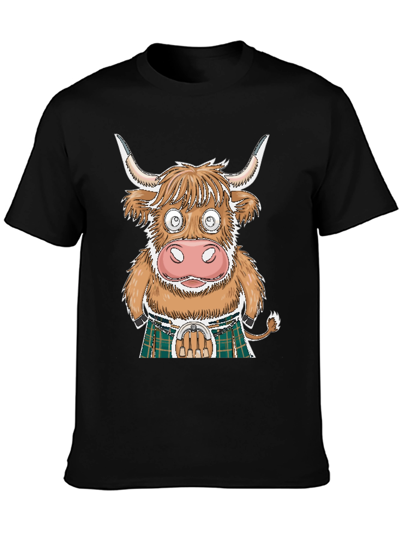 Funny Highland Cow in Kilt T-Shirt