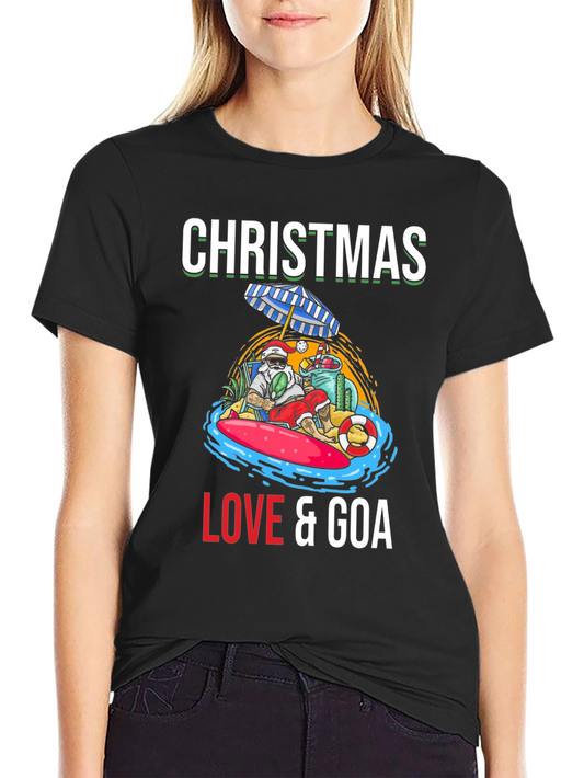 Christmas Love & Goa T-Shirt Holiday Beach Santa Tee