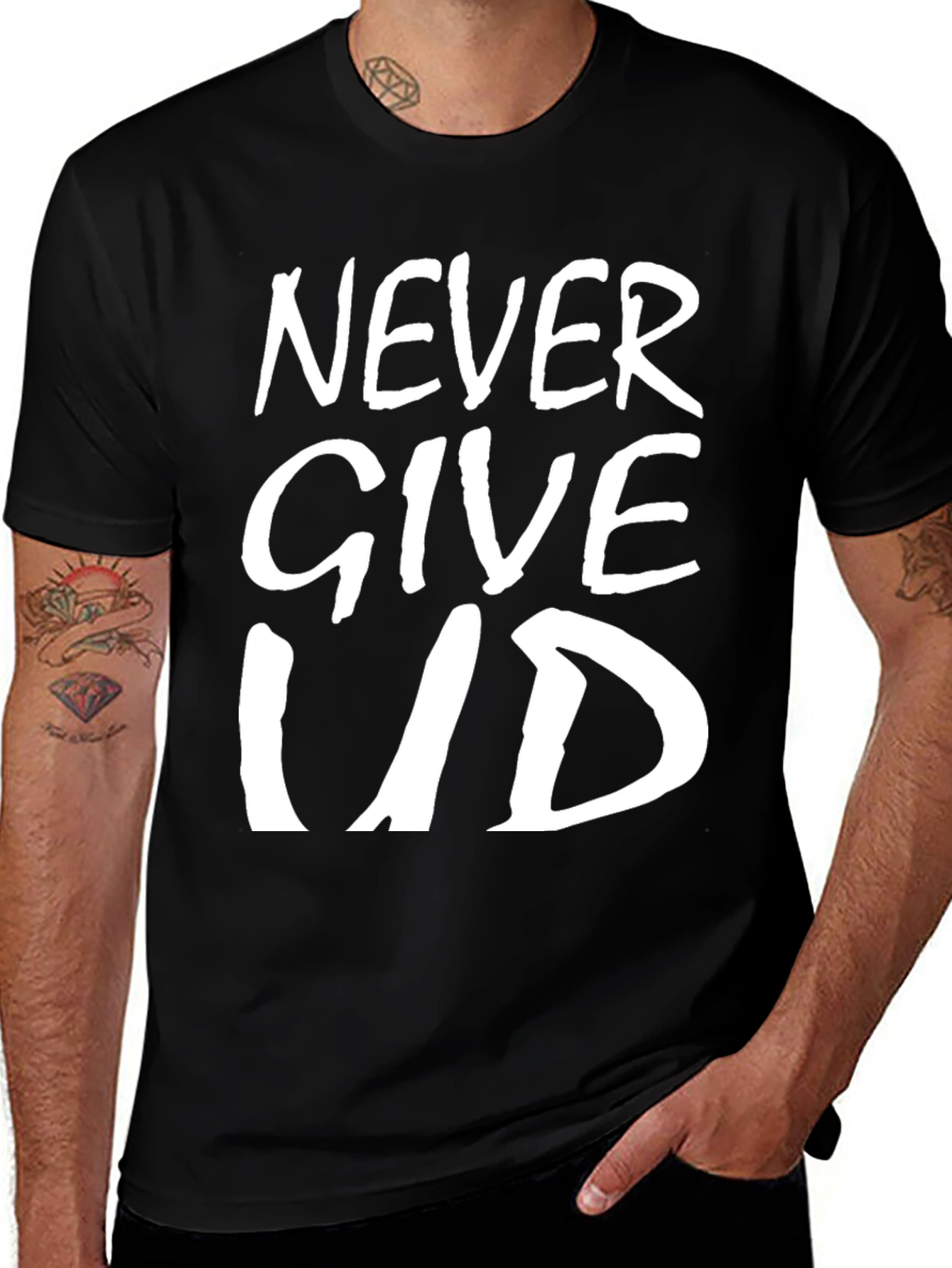 Never Give Up T-Shirt - Inspirational Graphic Tee