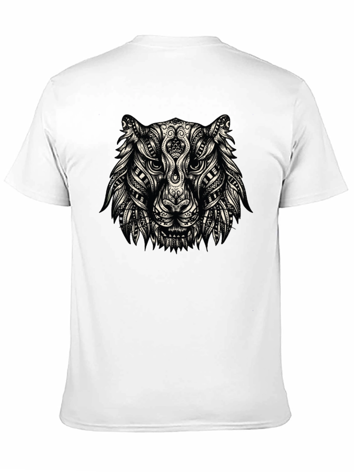 Tribal Tiger Graphic T-Shirt - Black