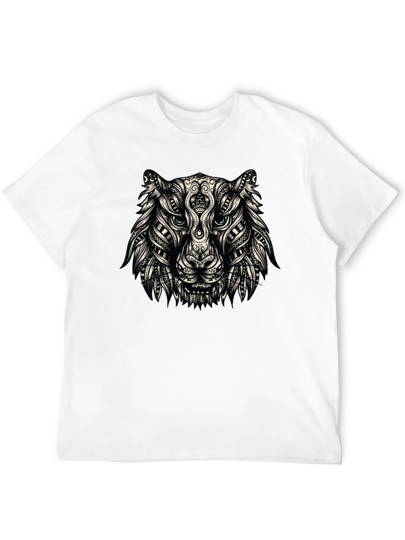 Tribal Tiger Graphic T-Shirt - Black