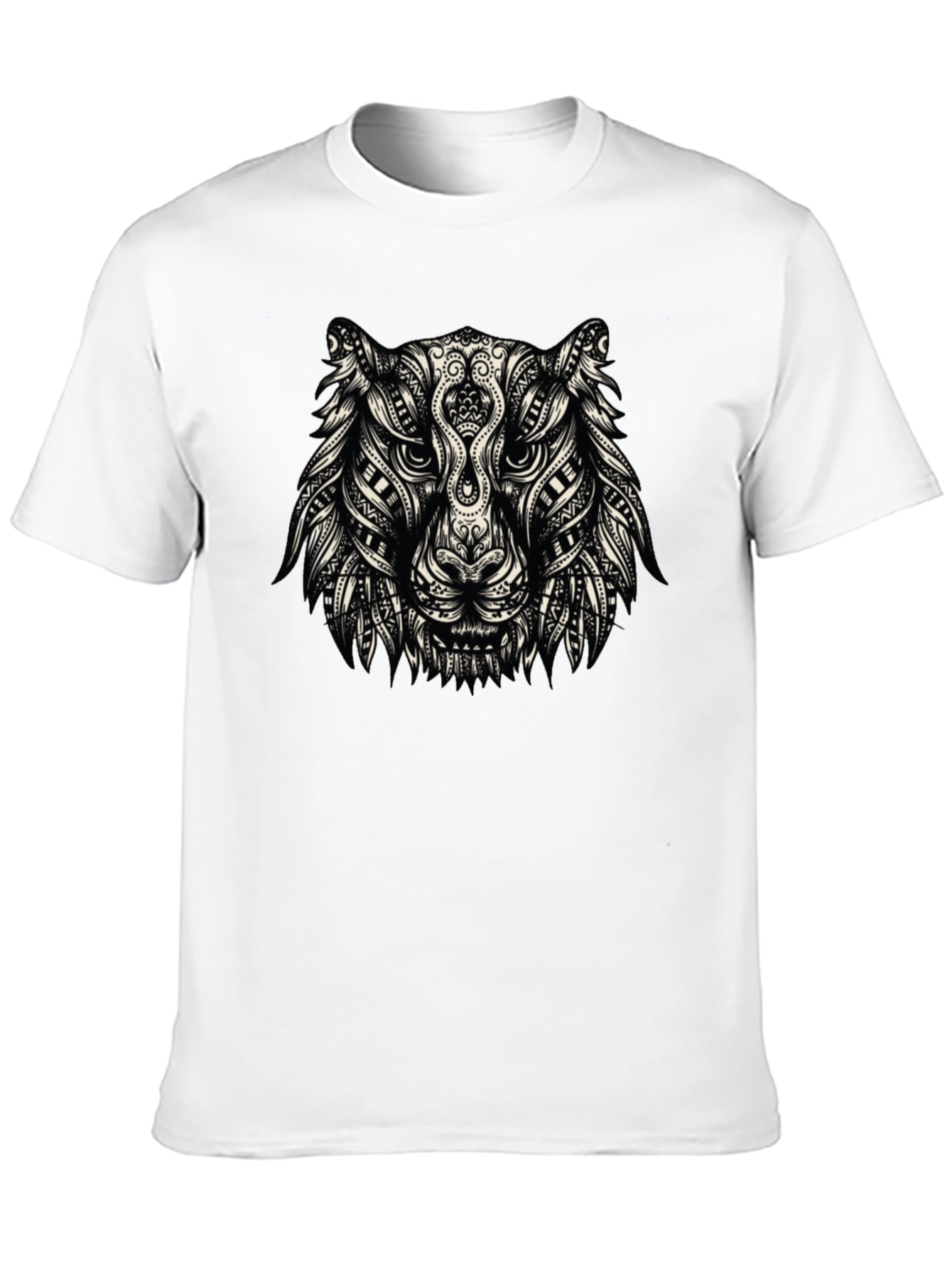 Tribal Tiger Graphic T-Shirt - Black