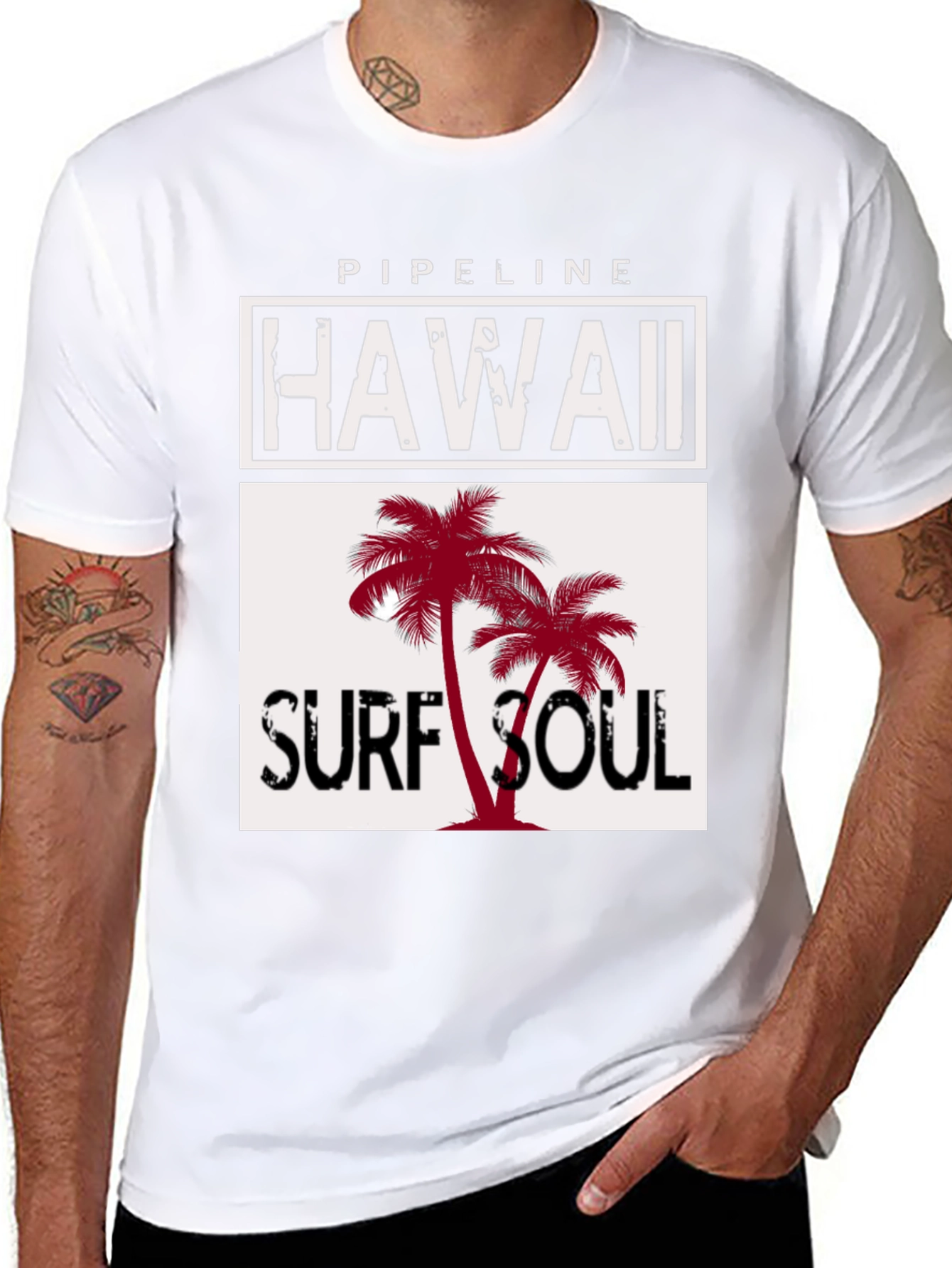 Hawaii Surf Soul T-Shirt - Black