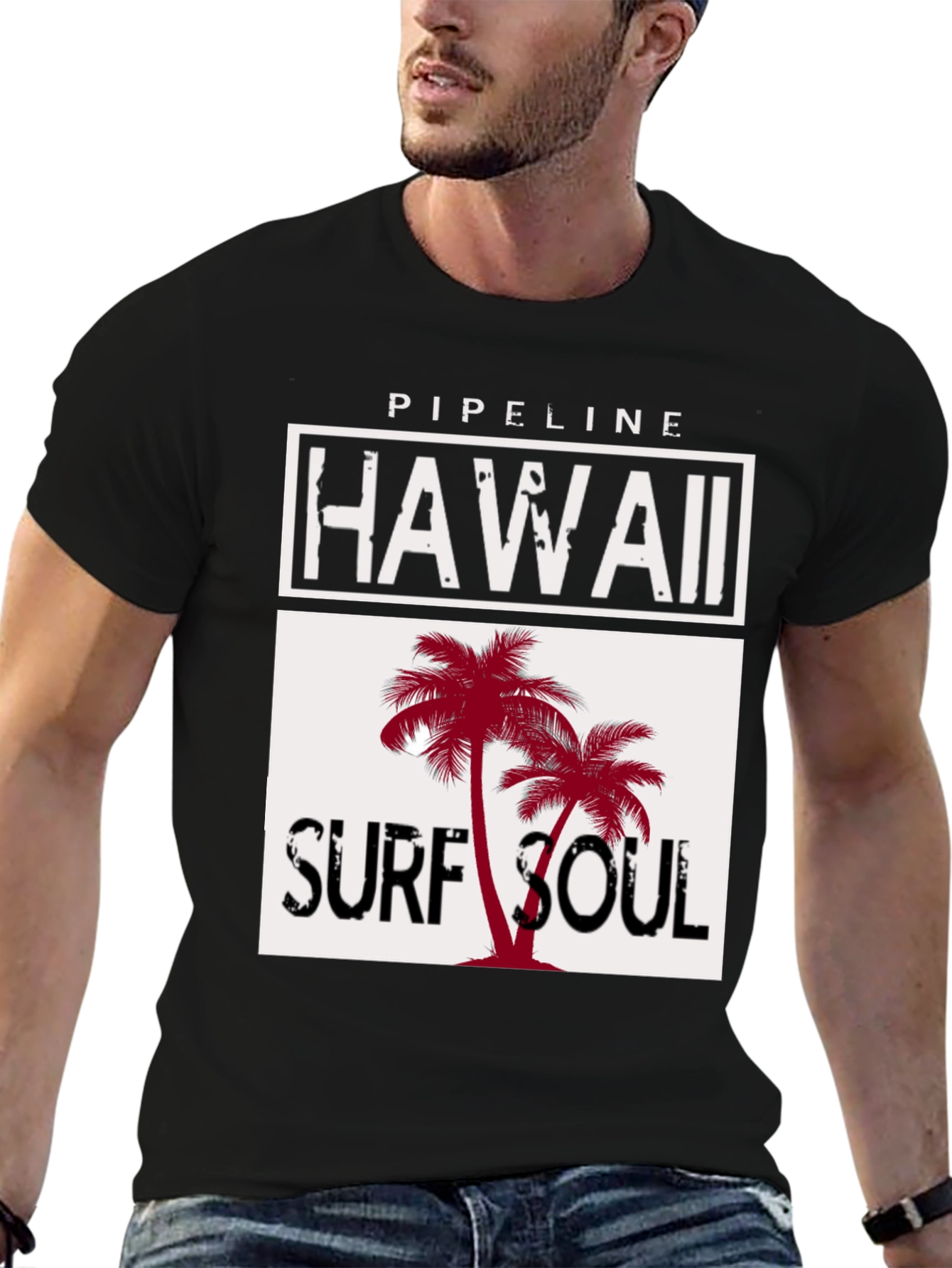 Hawaii Surf Soul T-Shirt - Black