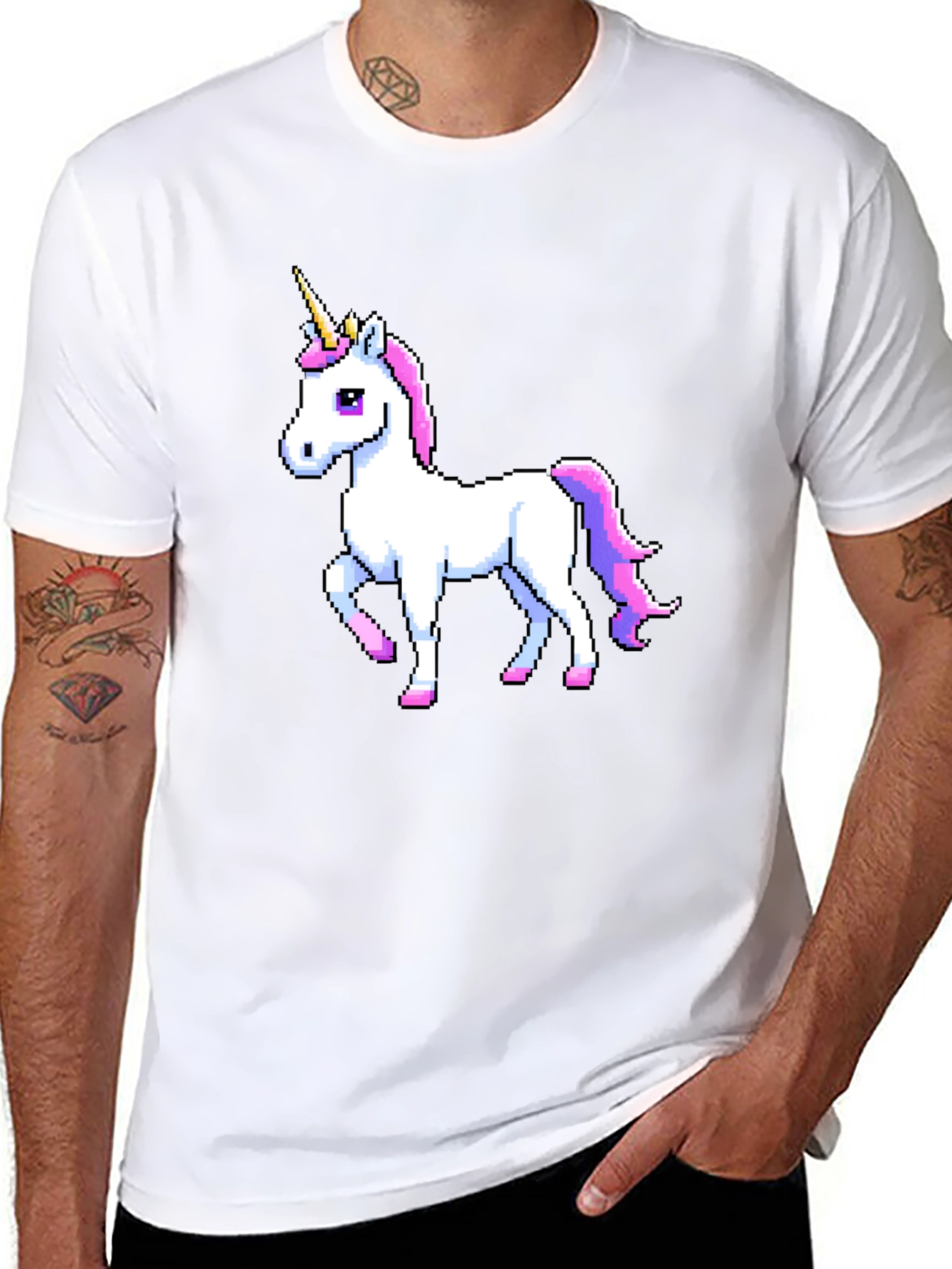 Pixel Unicorn Black T-Shirt
