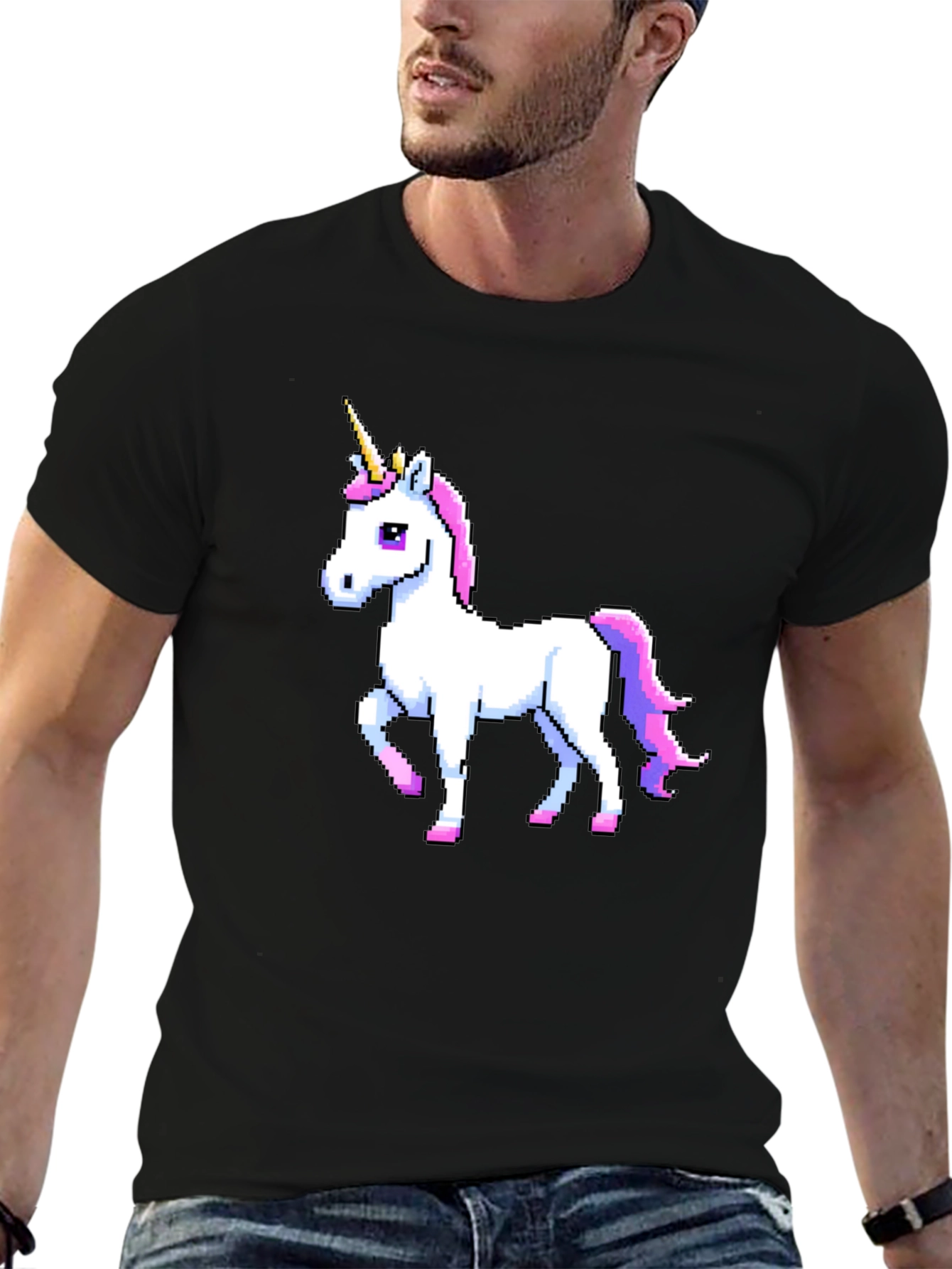 Pixel Unicorn Black T-Shirt
