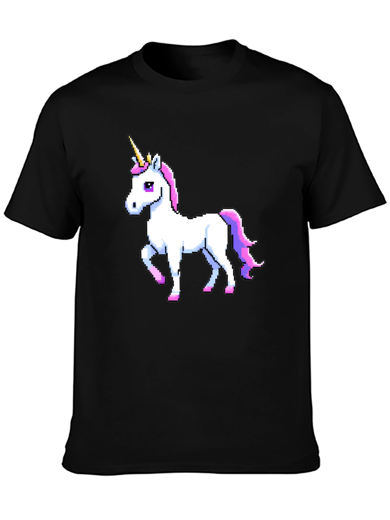 Pixel Unicorn Black T-Shirt