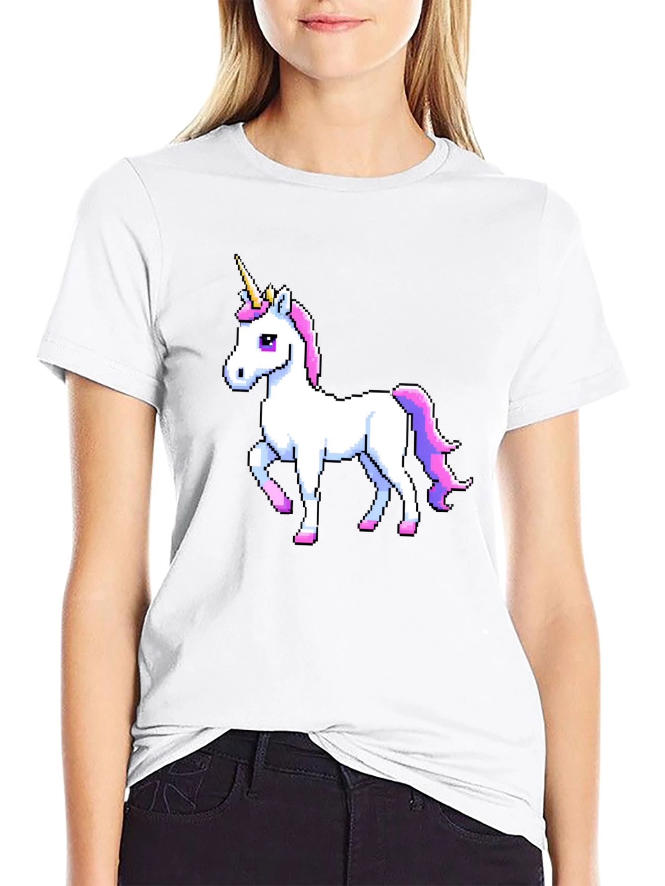 Pixel Unicorn Black T-Shirt
