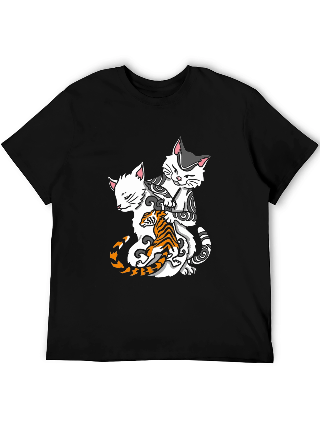 Cats & Tiger Graphic Tee - Cool Style