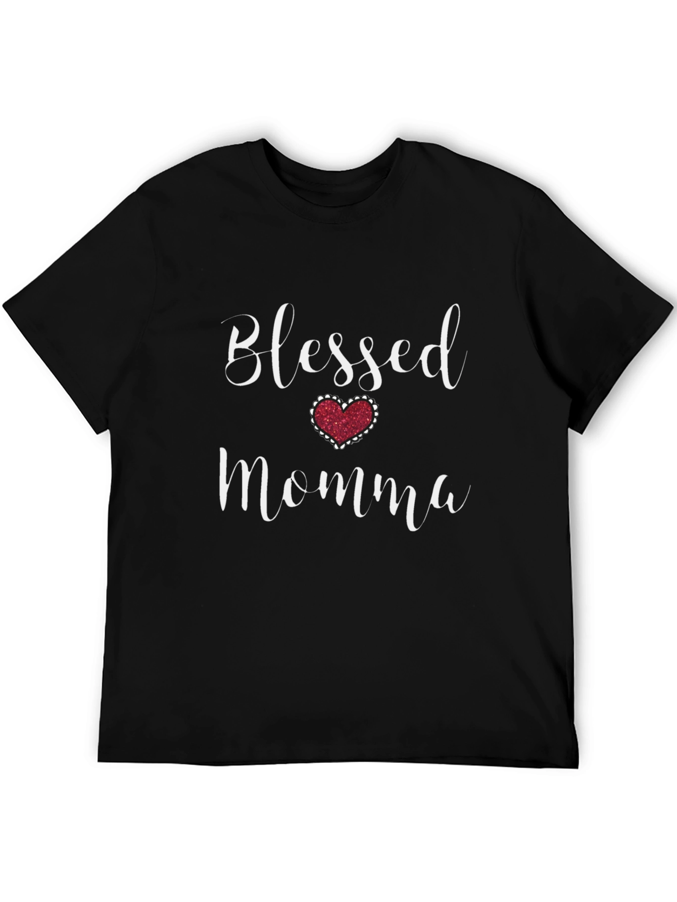 Blessed Momma T-Shirt - Heart Graphic Tee