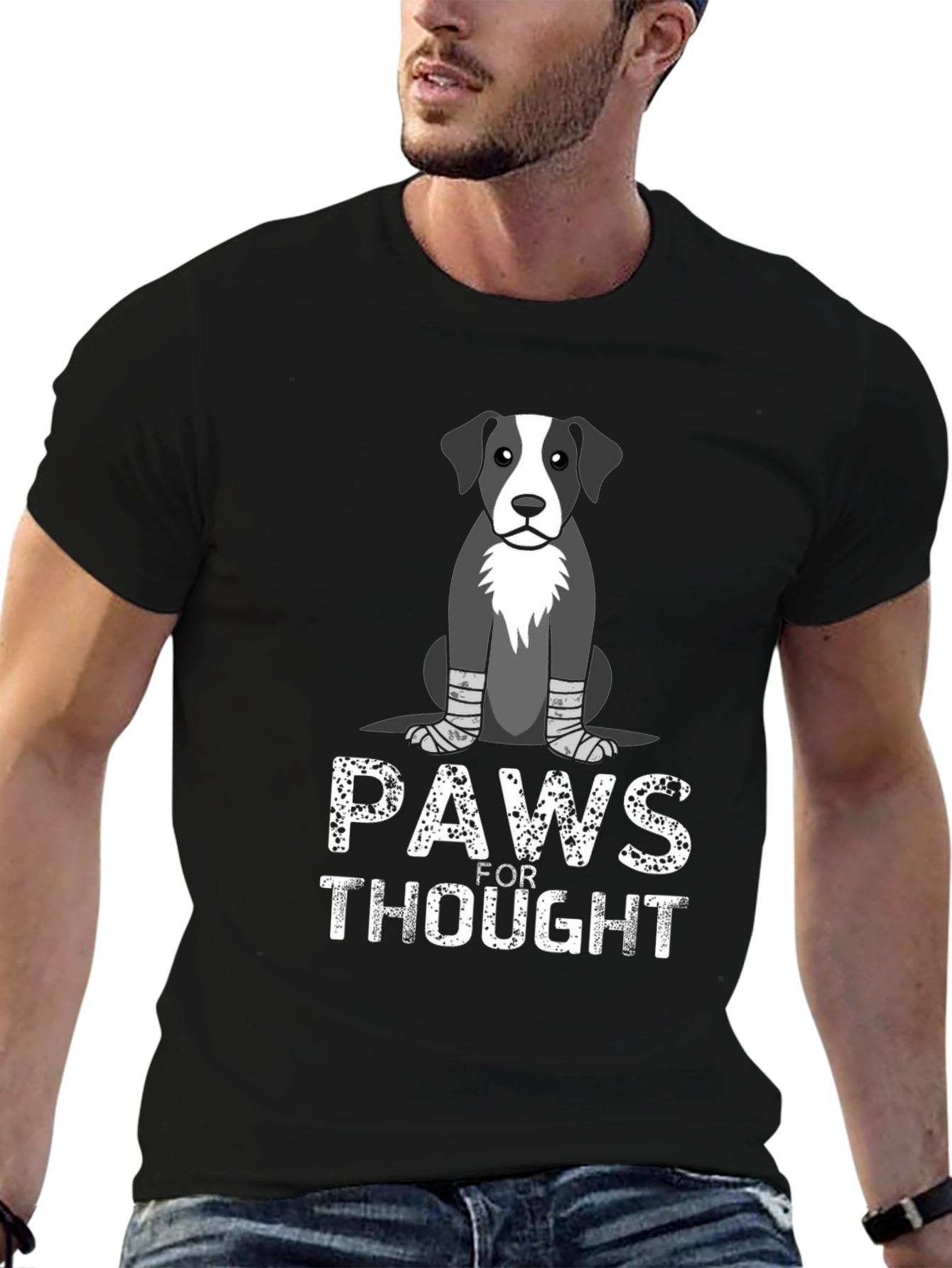 Paws for Thought Dog Graphic T-Shirt