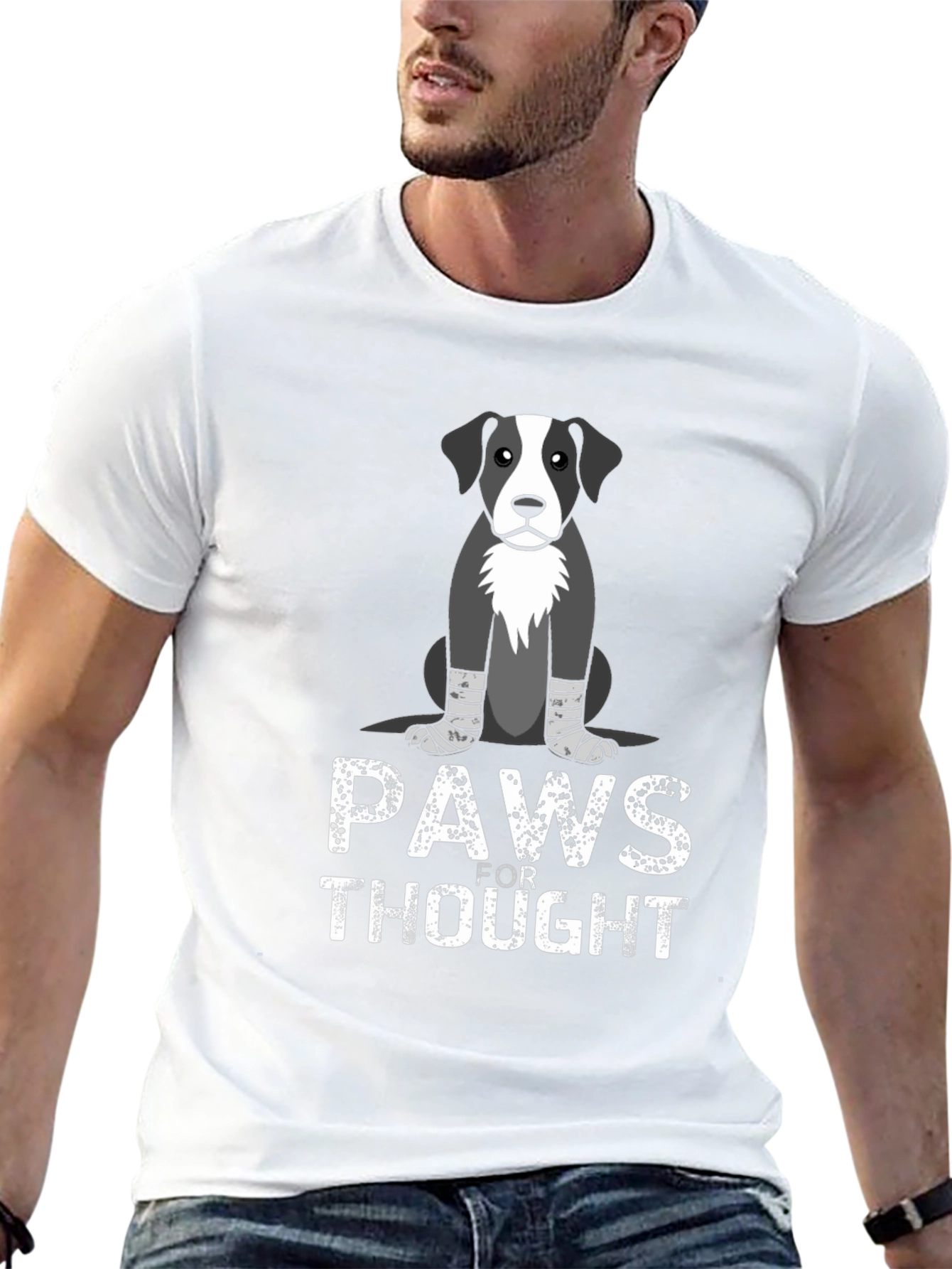 Paws for Thought Dog Graphic T-Shirt