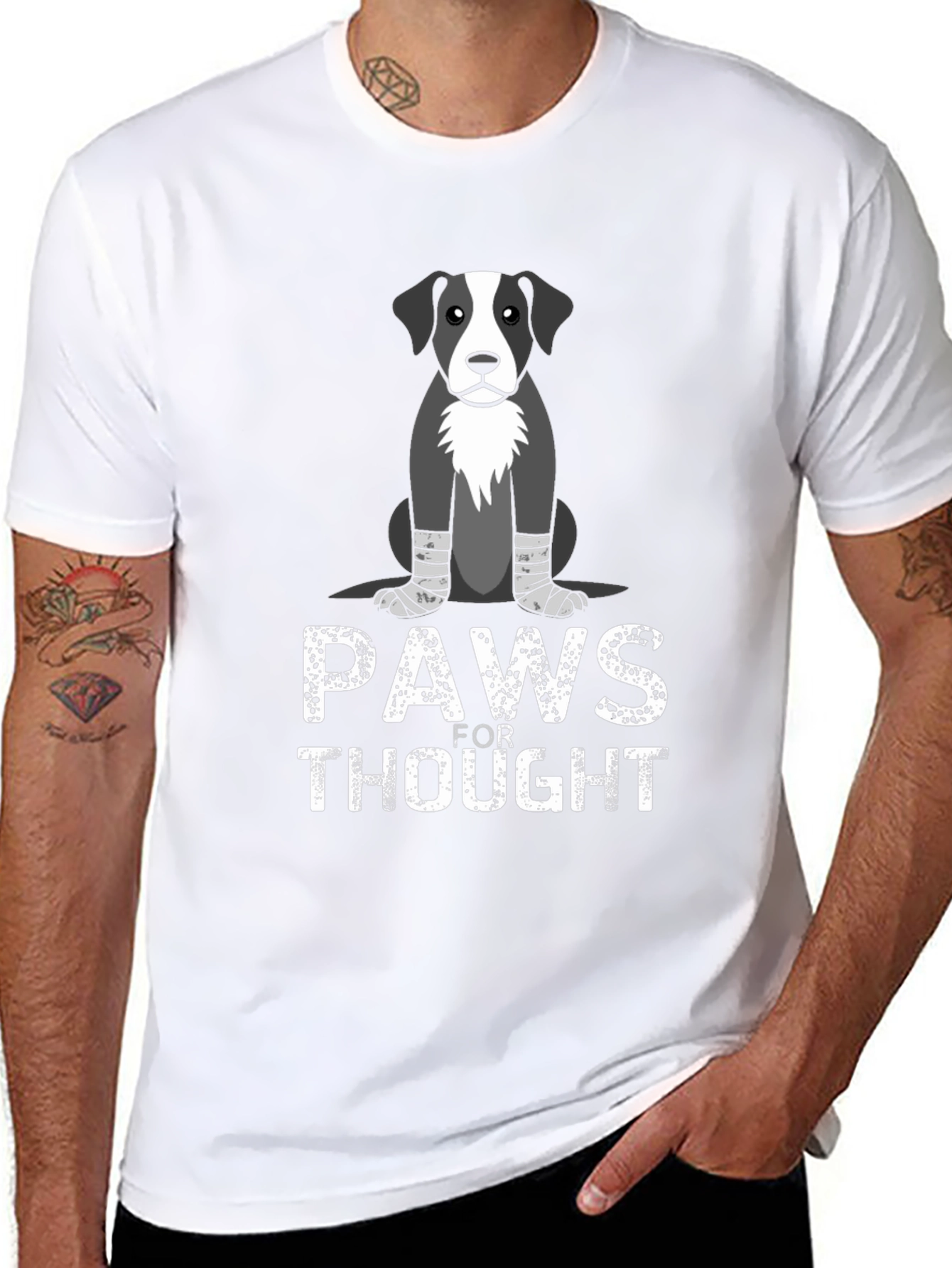 Paws for Thought Dog Graphic T-Shirt