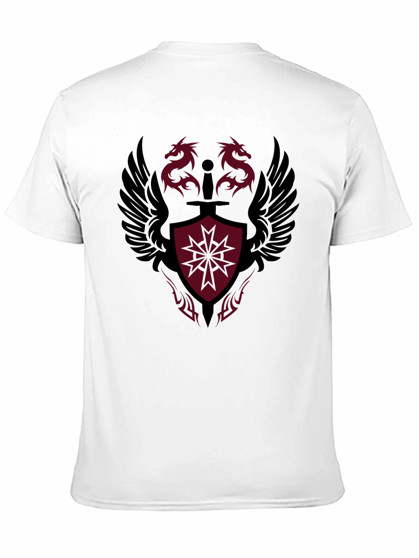 Dragon Crest Graphic Print Black T-Shirt