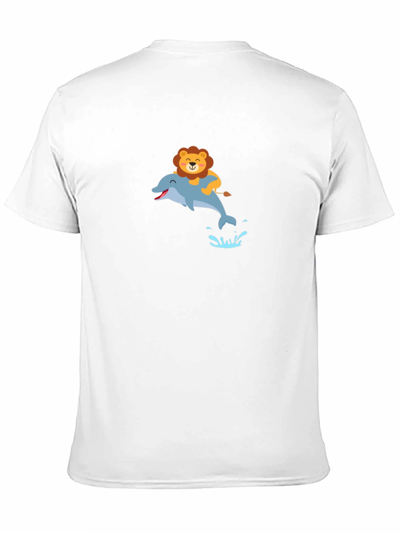 Lion Riding Dolphin Black T-Shirt