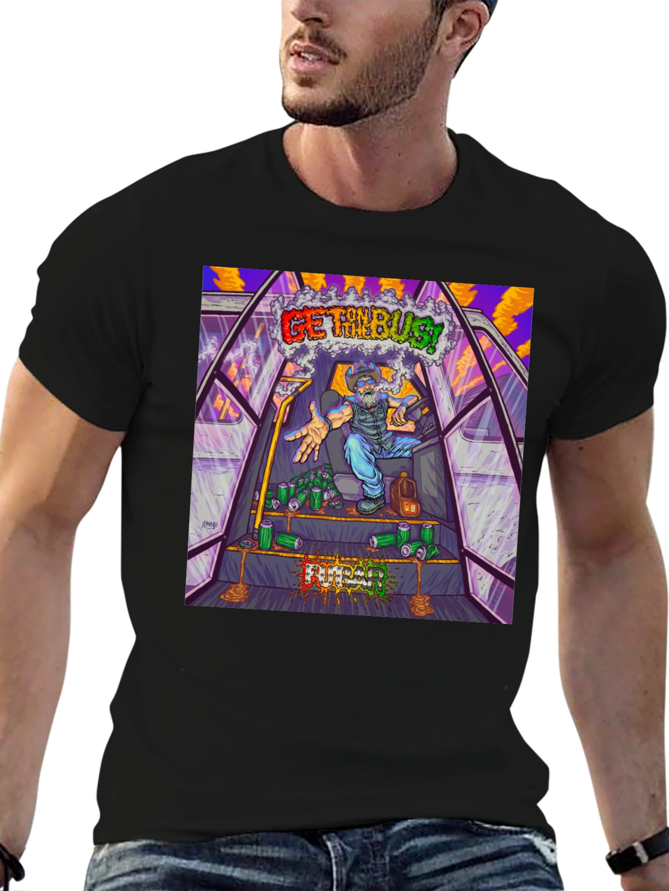 Get The Bus! Novelty Graphic T-Shirt