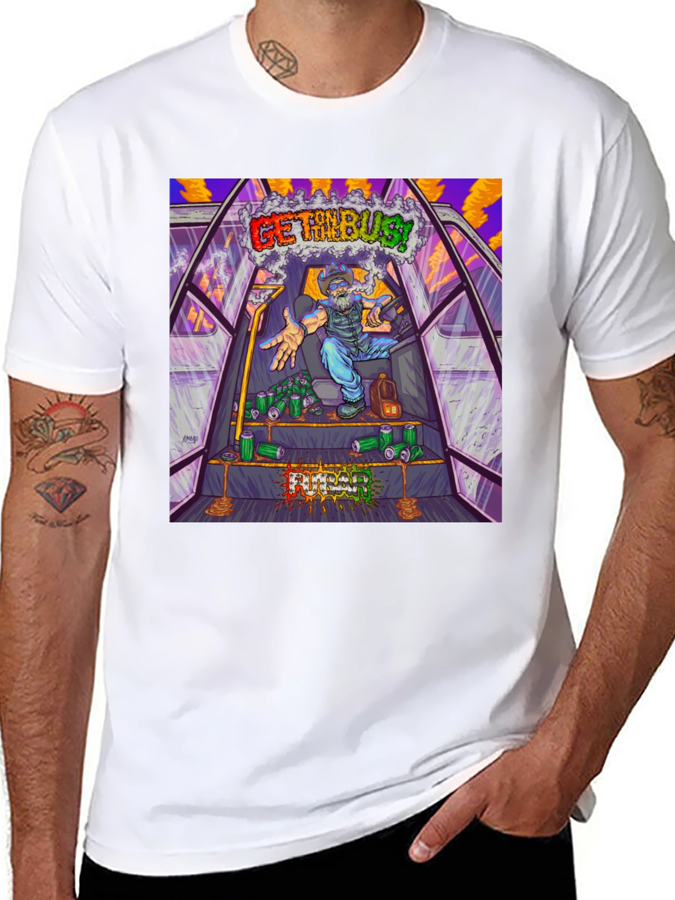 Get The Bus! Novelty Graphic T-Shirt