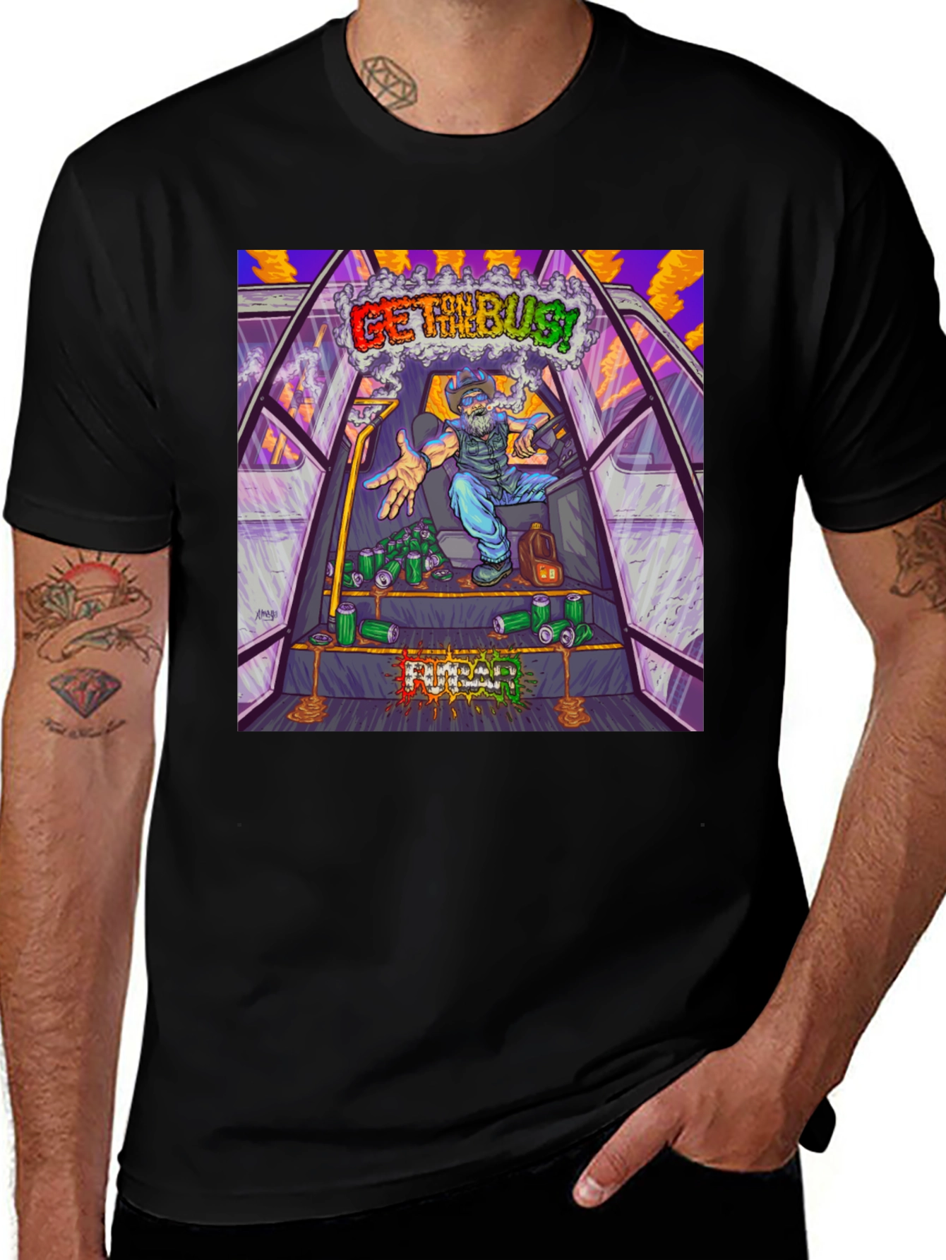 Get The Bus! Novelty Graphic T-Shirt