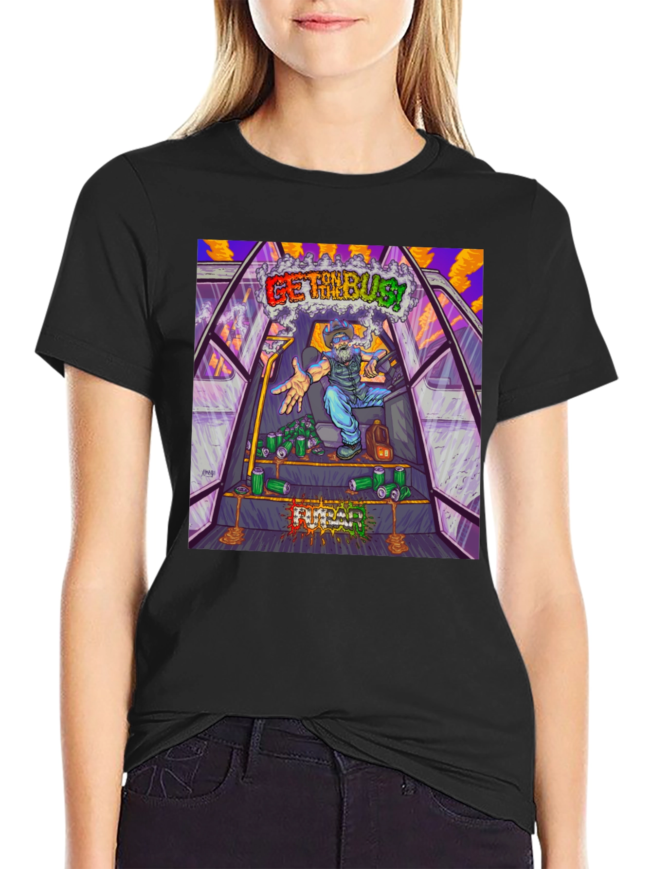Get The Bus! Novelty Graphic T-Shirt