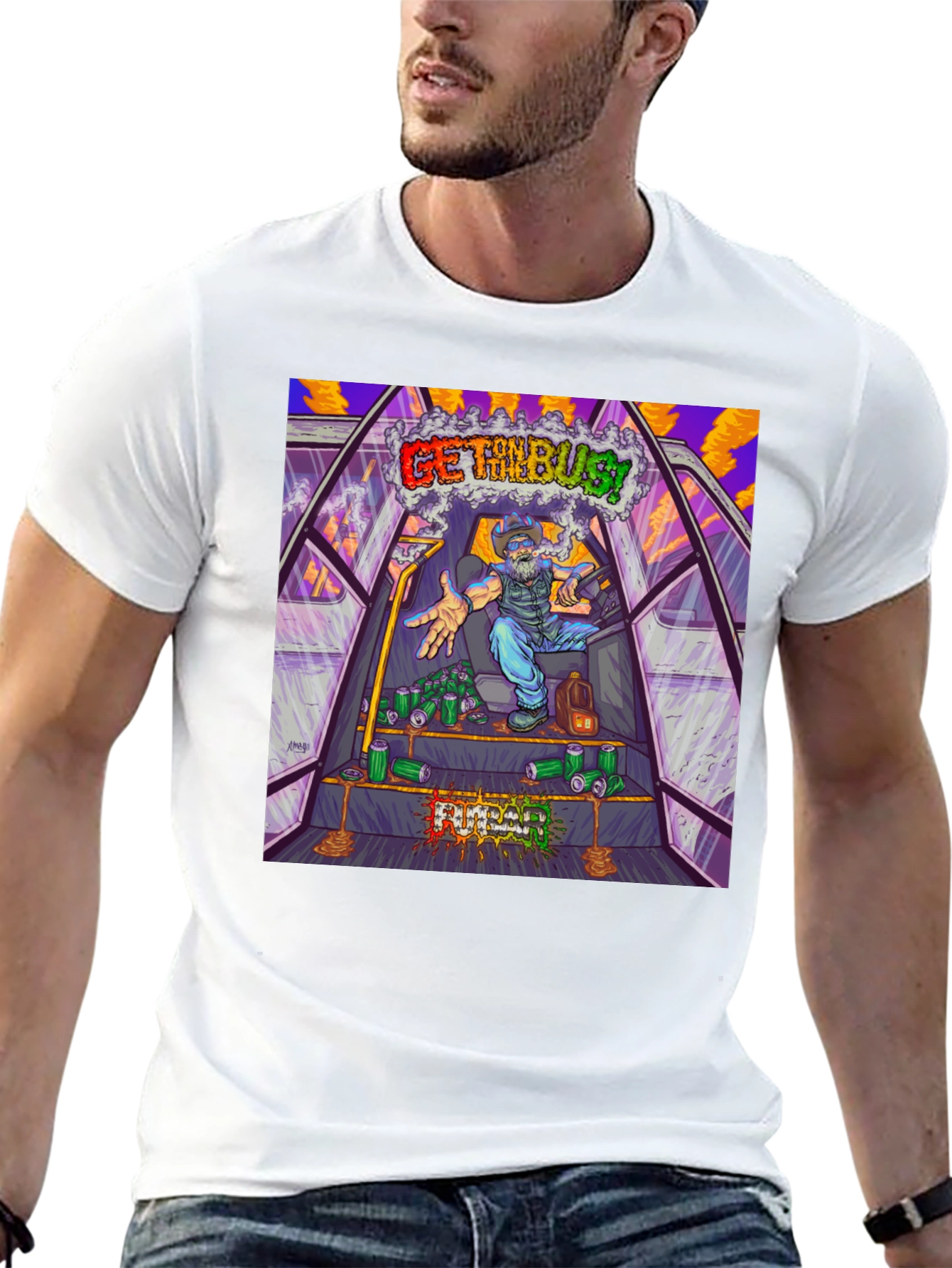 Get The Bus! Novelty Graphic T-Shirt