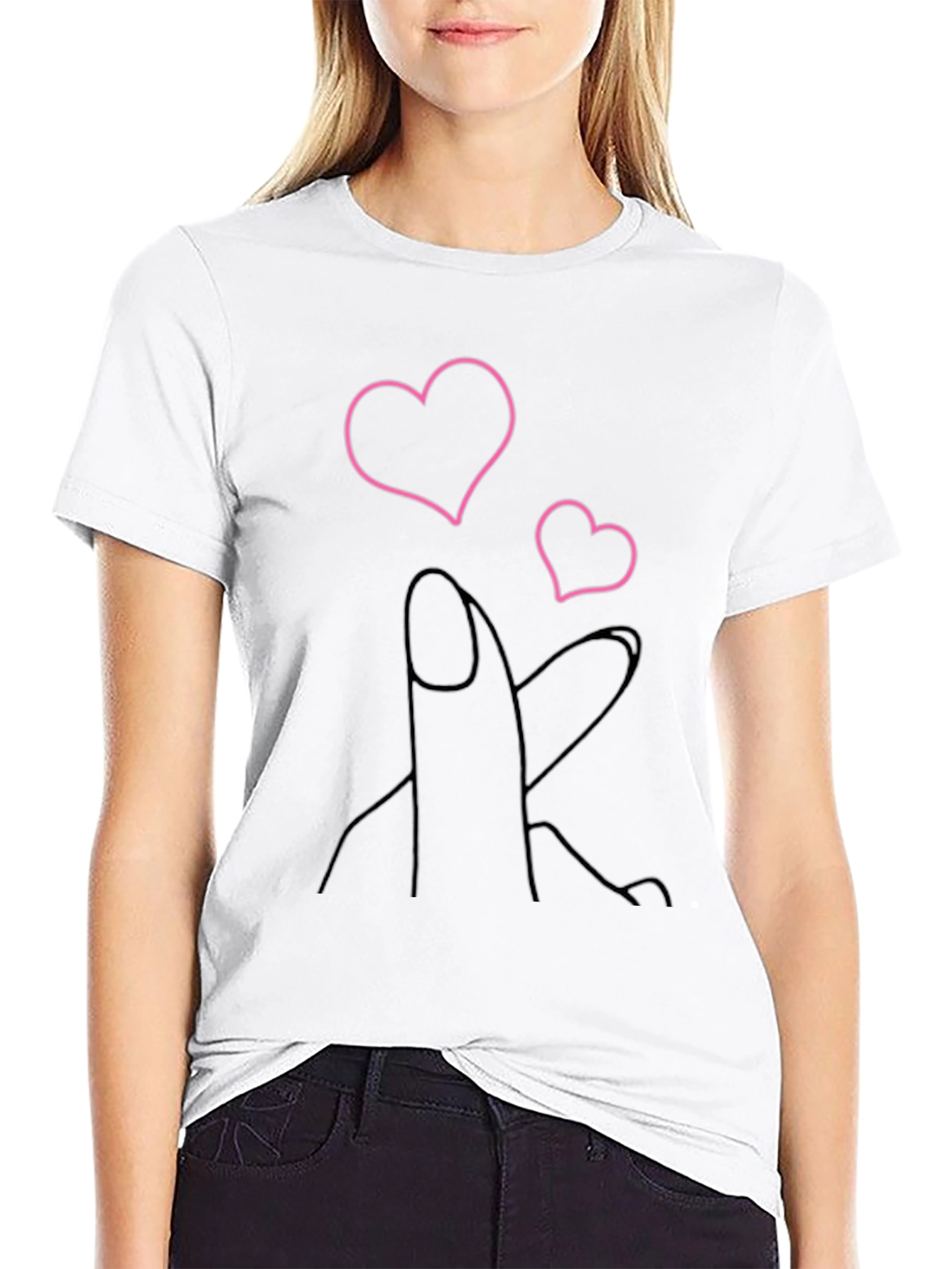 Heart Fingers Graphic Tee - Stylish & Trendy