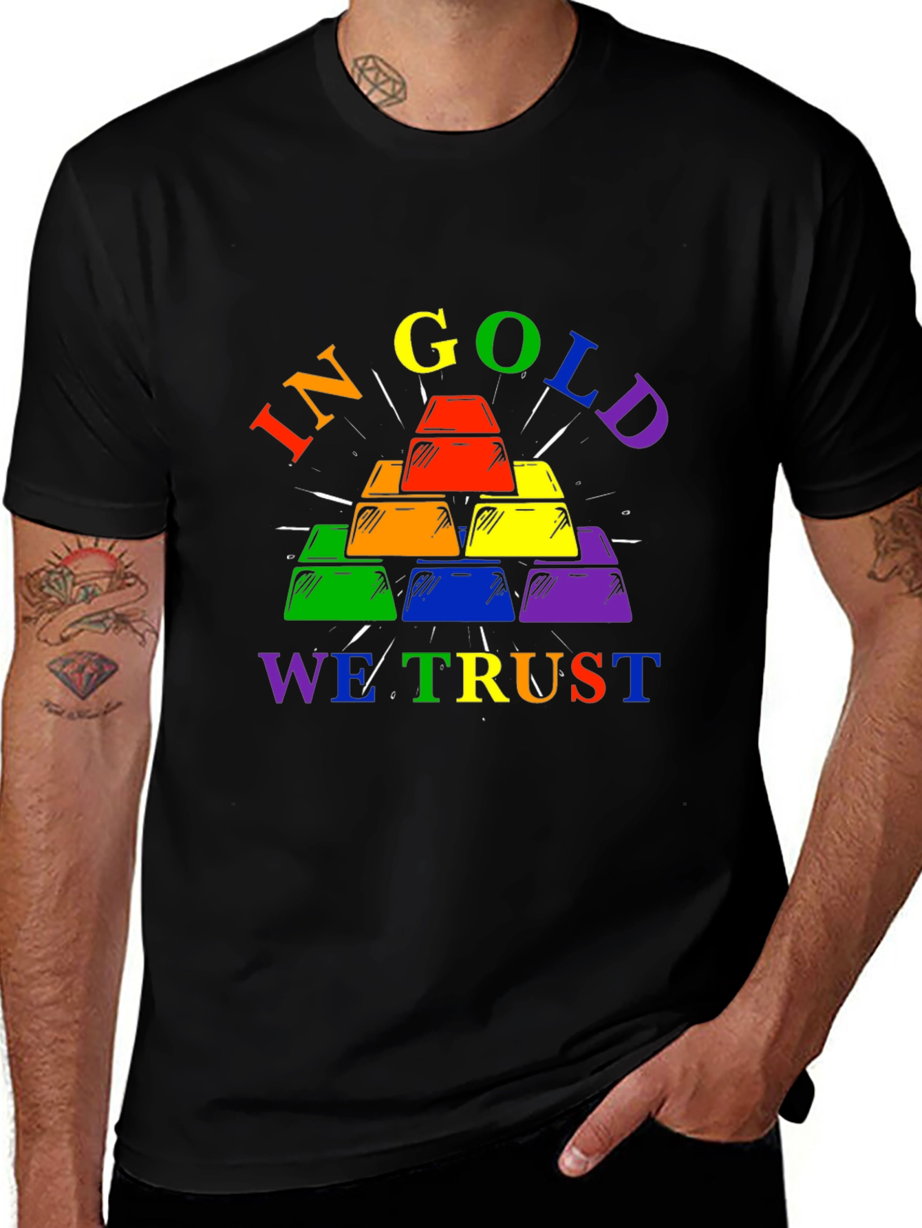 Rainbow Gold Bar T-Shirt - Pride Edition