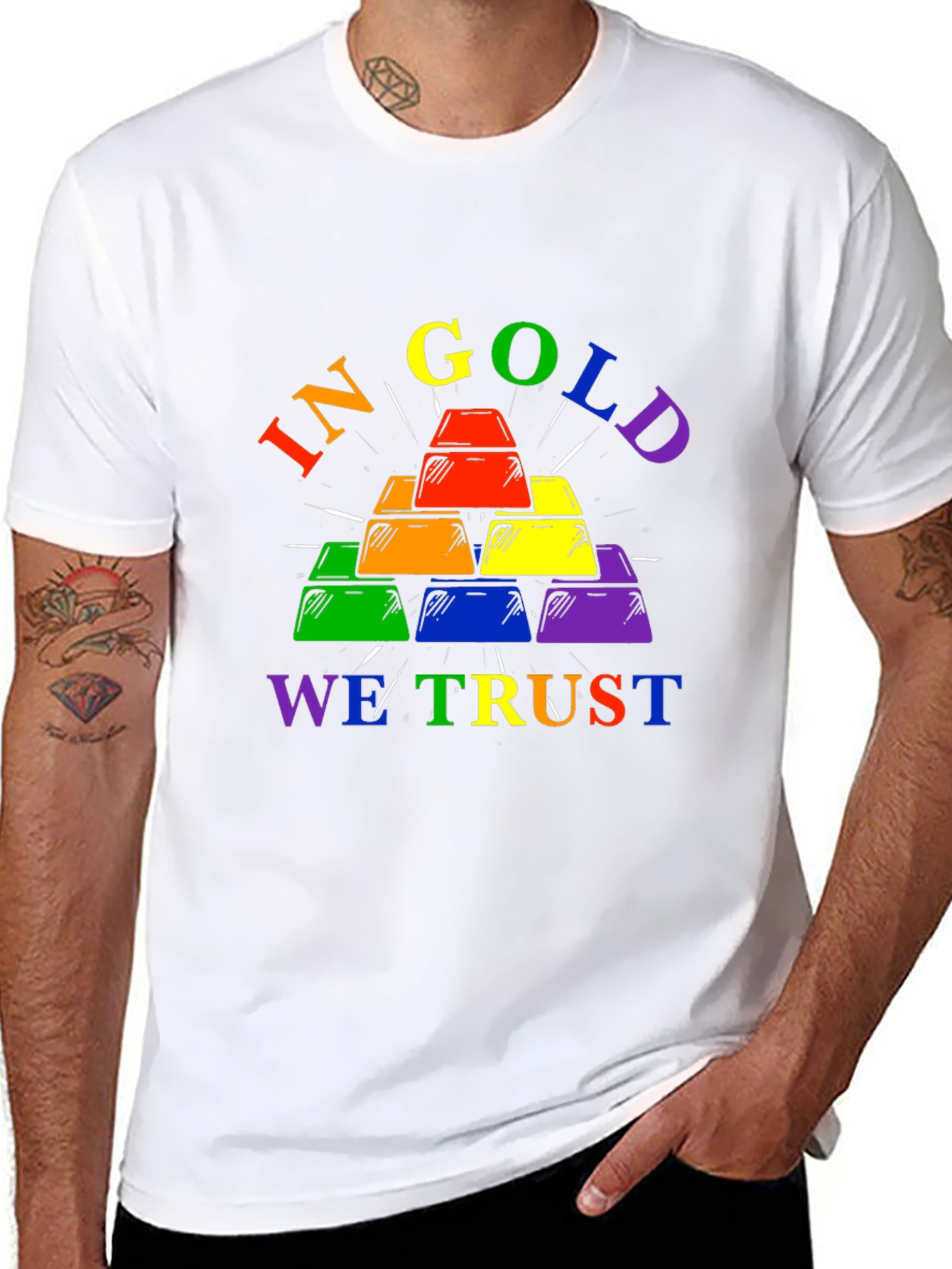 Rainbow Gold Bar T-Shirt - Pride Edition