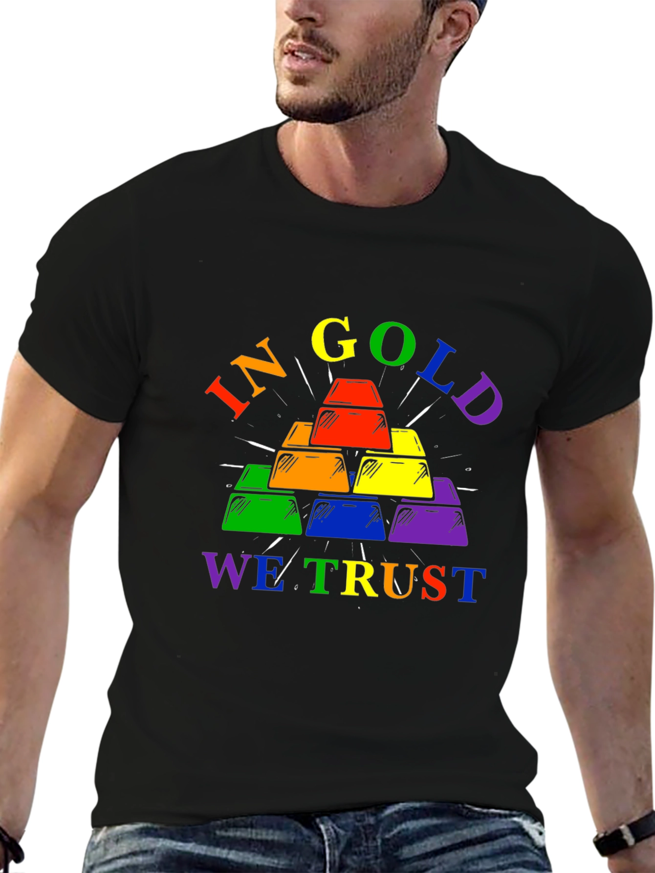 Rainbow Gold Bar T-Shirt - Pride Edition