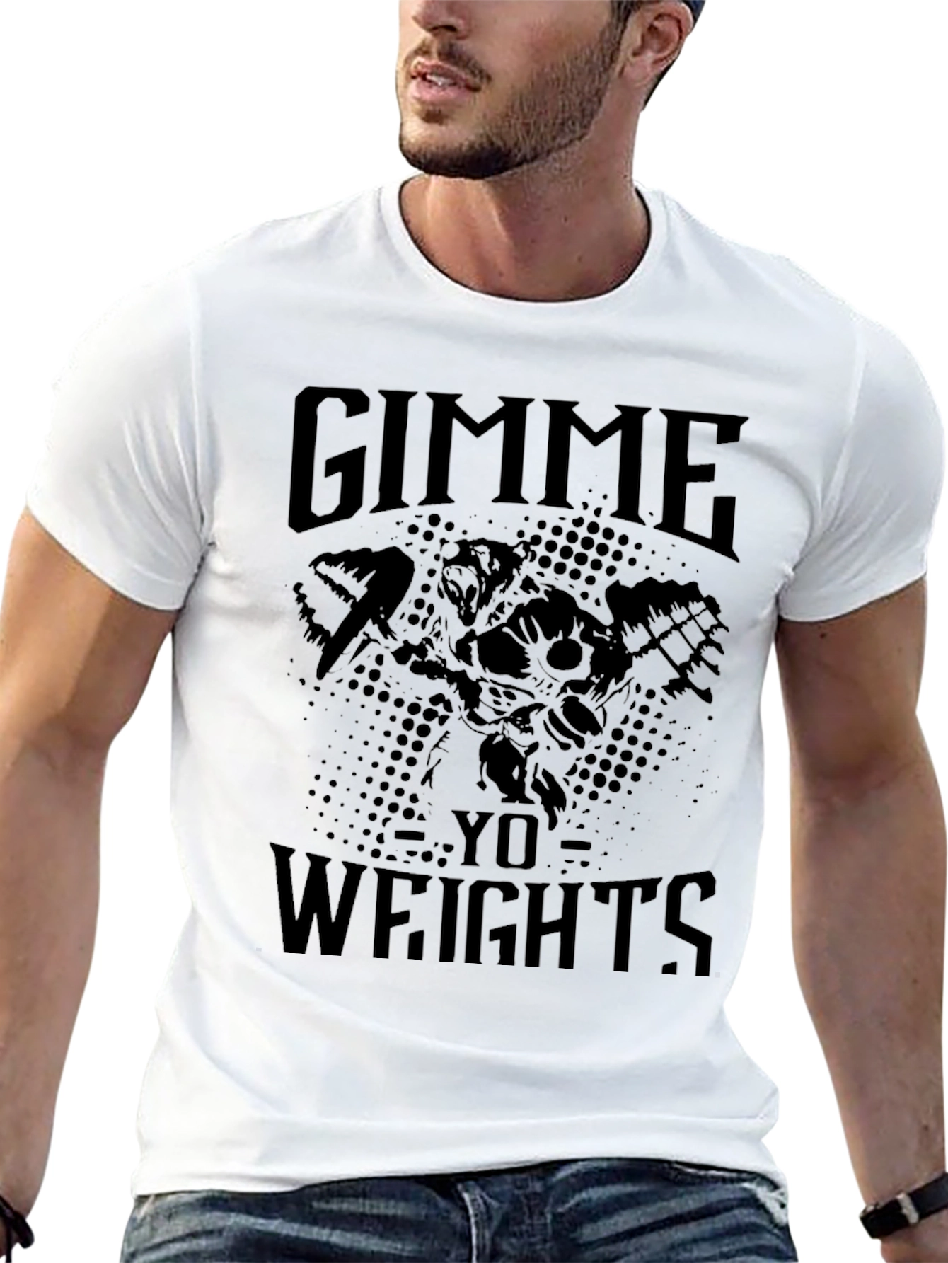 Gimme Yo Weights Graphic Tee - Black Gym Shirt