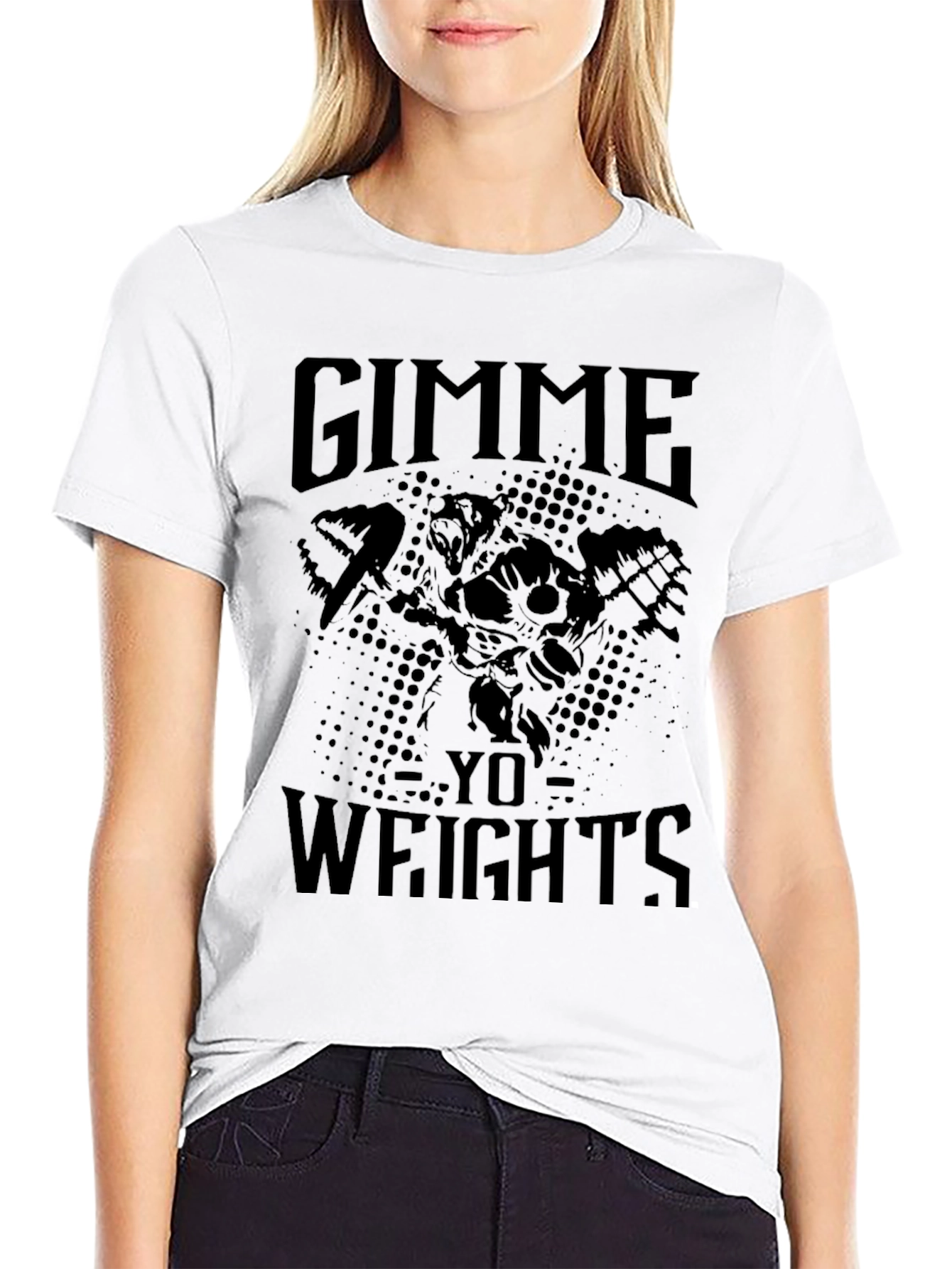 Gimme Yo Weights Graphic Tee - Black Gym Shirt