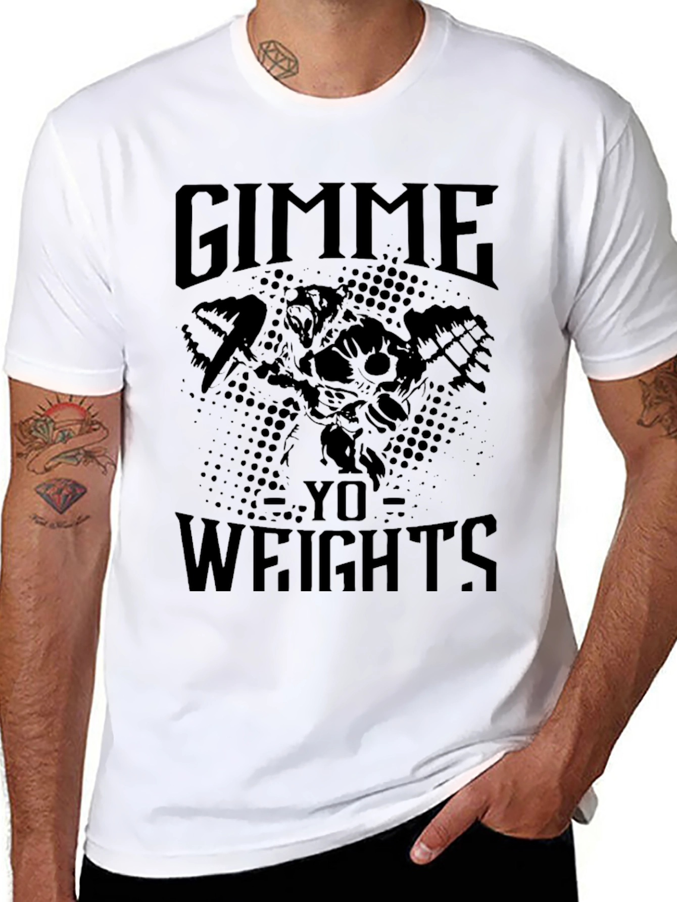 Gimme Yo Weights Graphic Tee - Black Gym Shirt