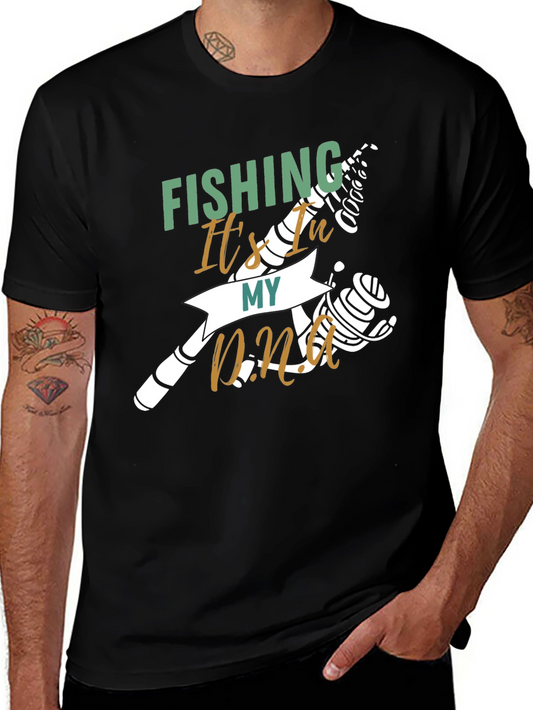 Fishing Its In My DNA Black T-Shirt