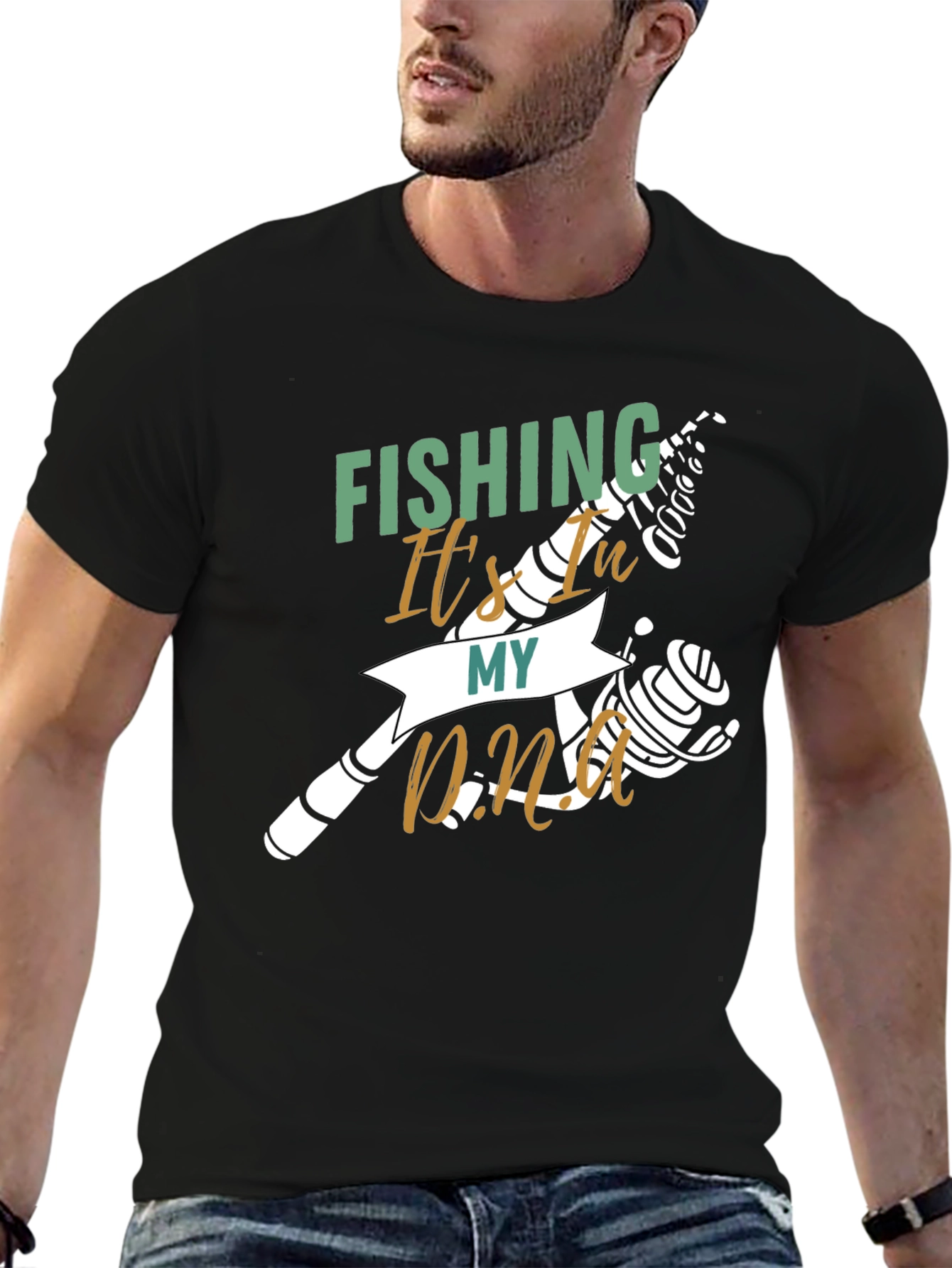 Fishing Its In My DNA Black T-Shirt