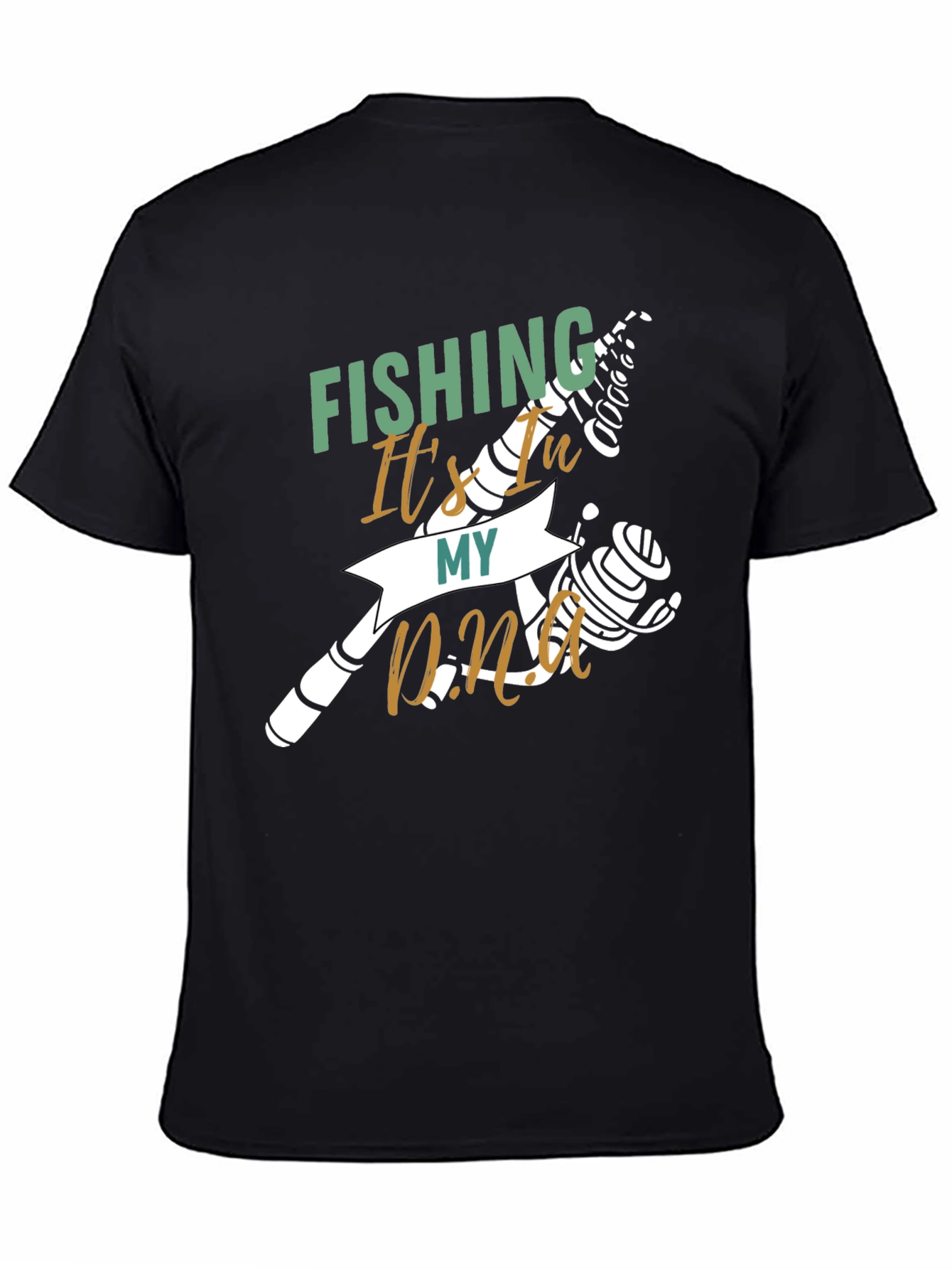 Fishing Its In My DNA Black T-Shirt