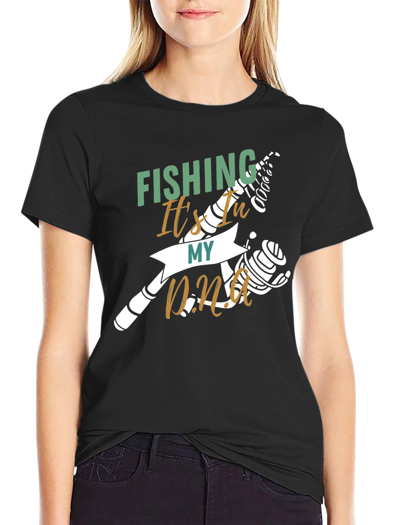 Fishing Its In My DNA Black T-Shirt