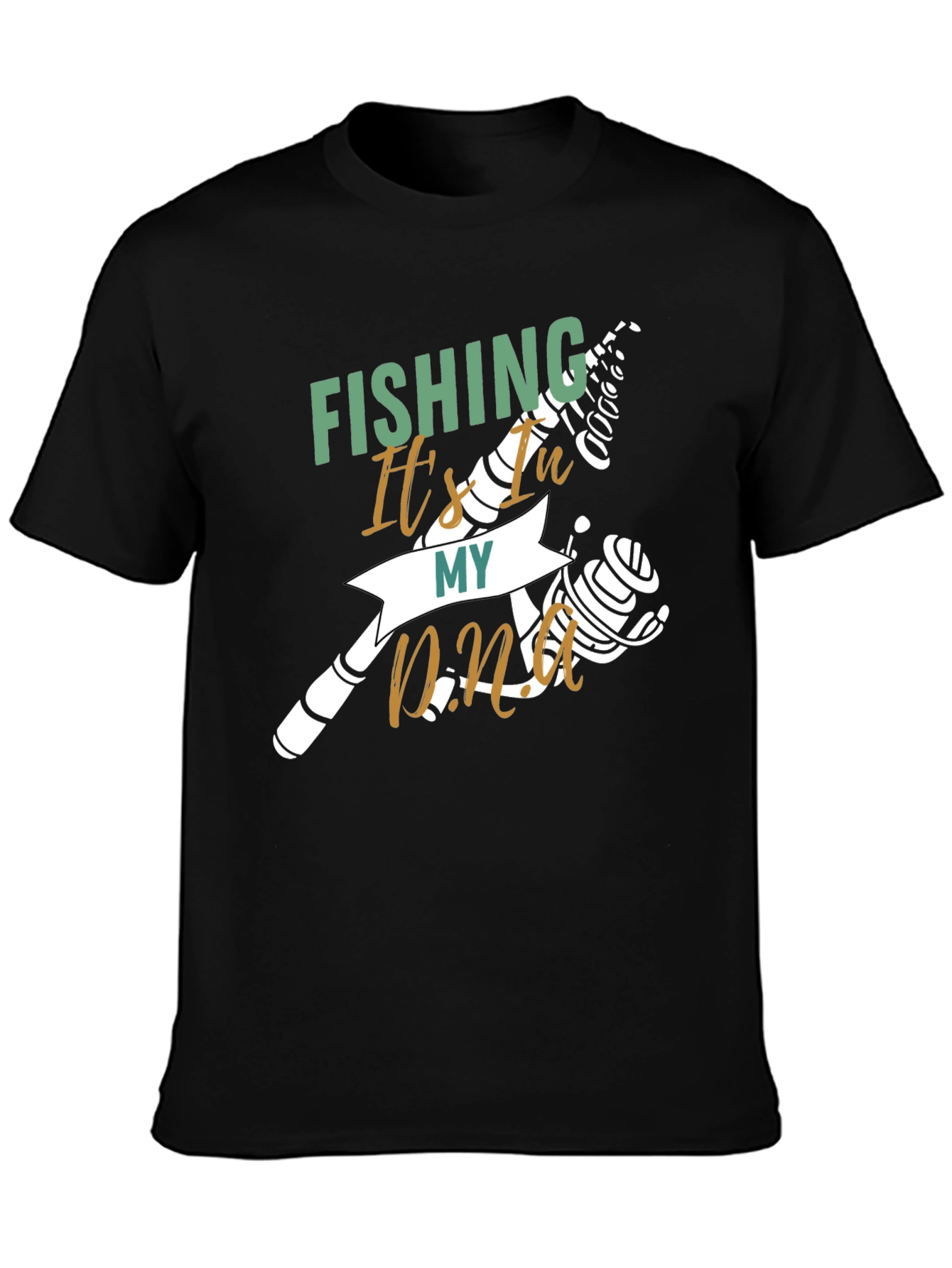 Fishing Its In My DNA Black T-Shirt