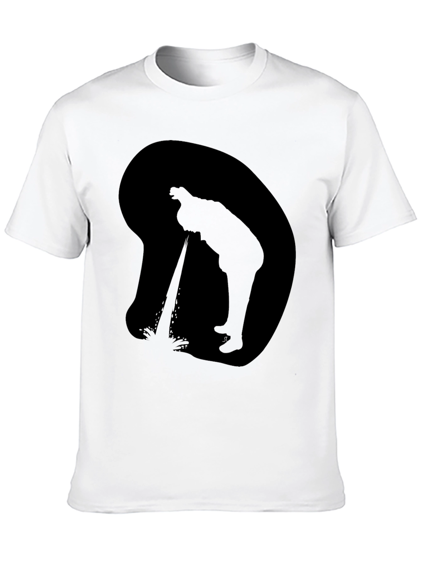 Silhouette Peeing T-Shirt - Black Graphic Tee