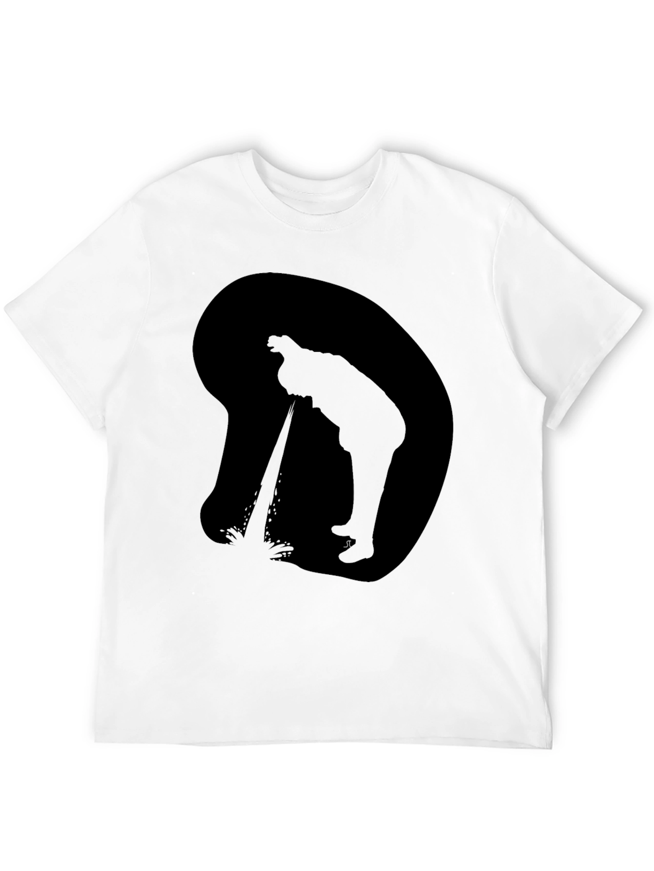 Silhouette Peeing T-Shirt - Black Graphic Tee